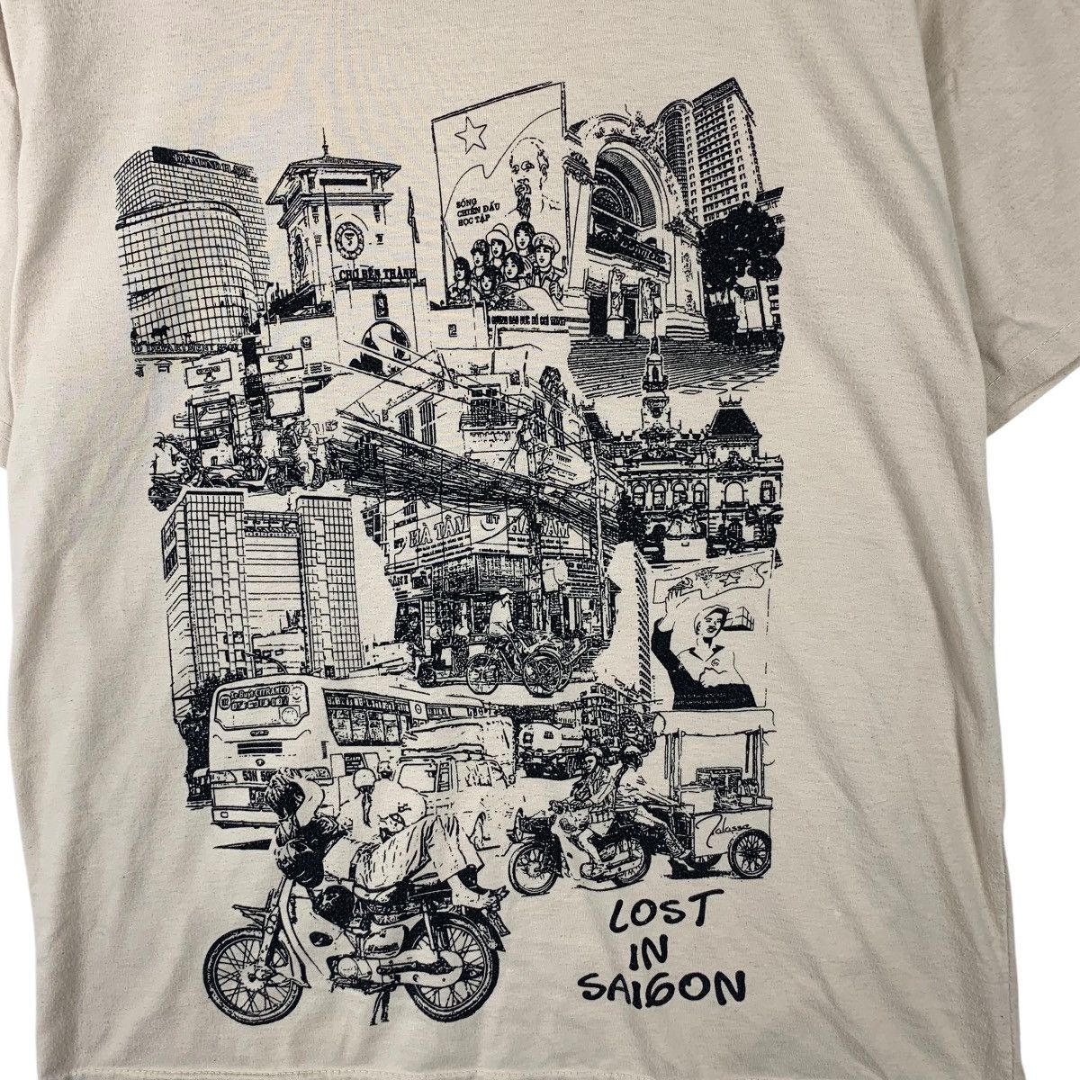 Vintage Vintage LOST IN SAIGON City Illustration Artist Tee Shirt Size M / US 6-8 / IT 42-44 - 4 Thumbnail