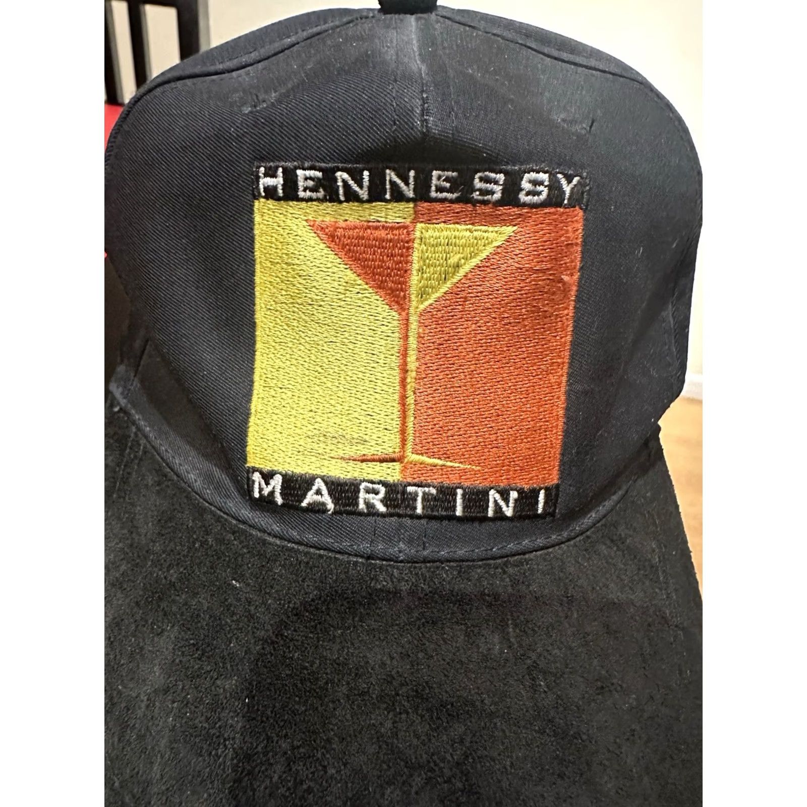 Vintage VINTAGE Hennessy Cognac Martini Hat Cap 90s Suede Brim SnapBack RARE Black Promo Size ONE SIZE - 3 Thumbnail