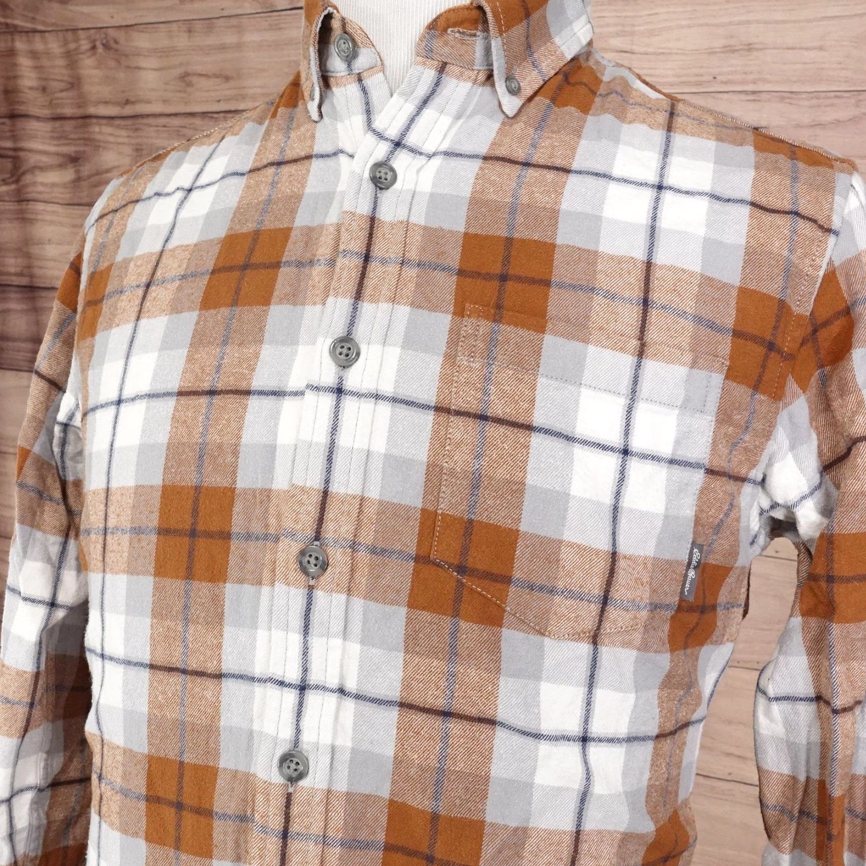 Eddie Bauer Vintage Eddie Bauer Men's Flannel Shirt Medium Brown Plaid Casual Long Sleeve Size US M / EU 48-50 / 2 - 2 Thumbnail
