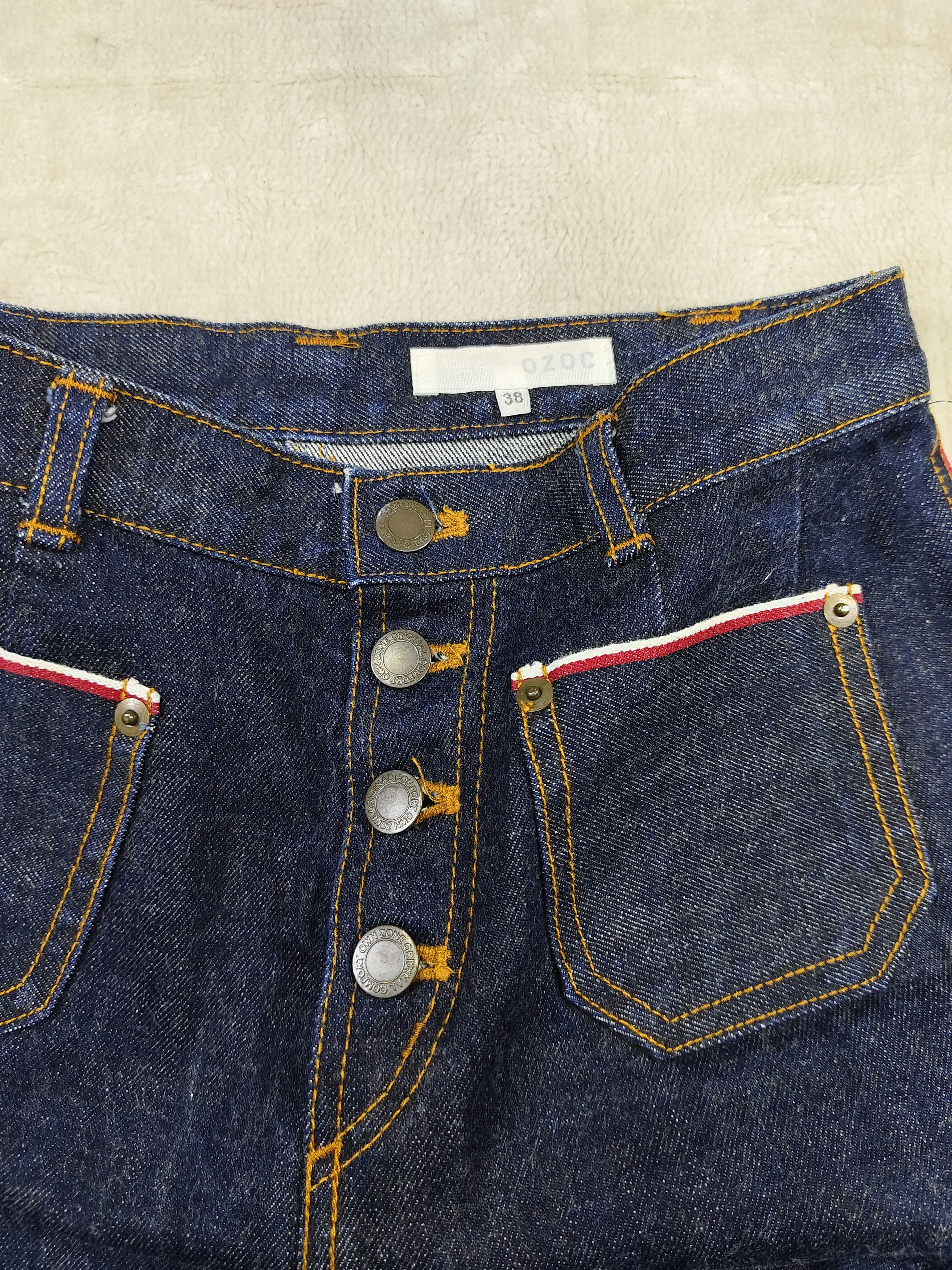 Japanese Brand 🇯🇵 Ozoc 🇯🇵 Y2K High Rise Selvedge Denim Skirt Size 28" / US 6 / IT 42 - 4 Thumbnail