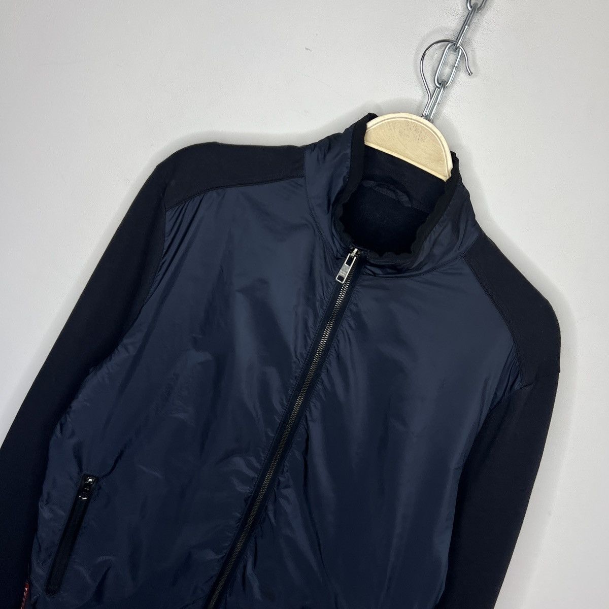 Prada Prada Dark Navy Jacket Sweatshirt Nylon Cotton Red Tab Logo Size US L / EU 52-54 / 3 - 4 Thumbnail