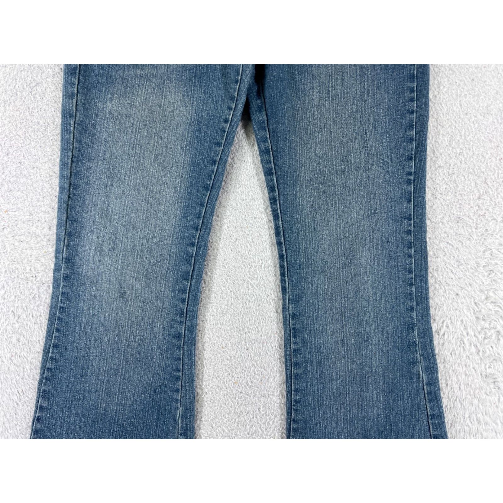 Vintage Rue21 Pants Womens 7 Blue Denim Jeans Flared Cotton Blend Stretch Embroidered Size 28" / US 6 / IT 42 - 6 Thumbnail