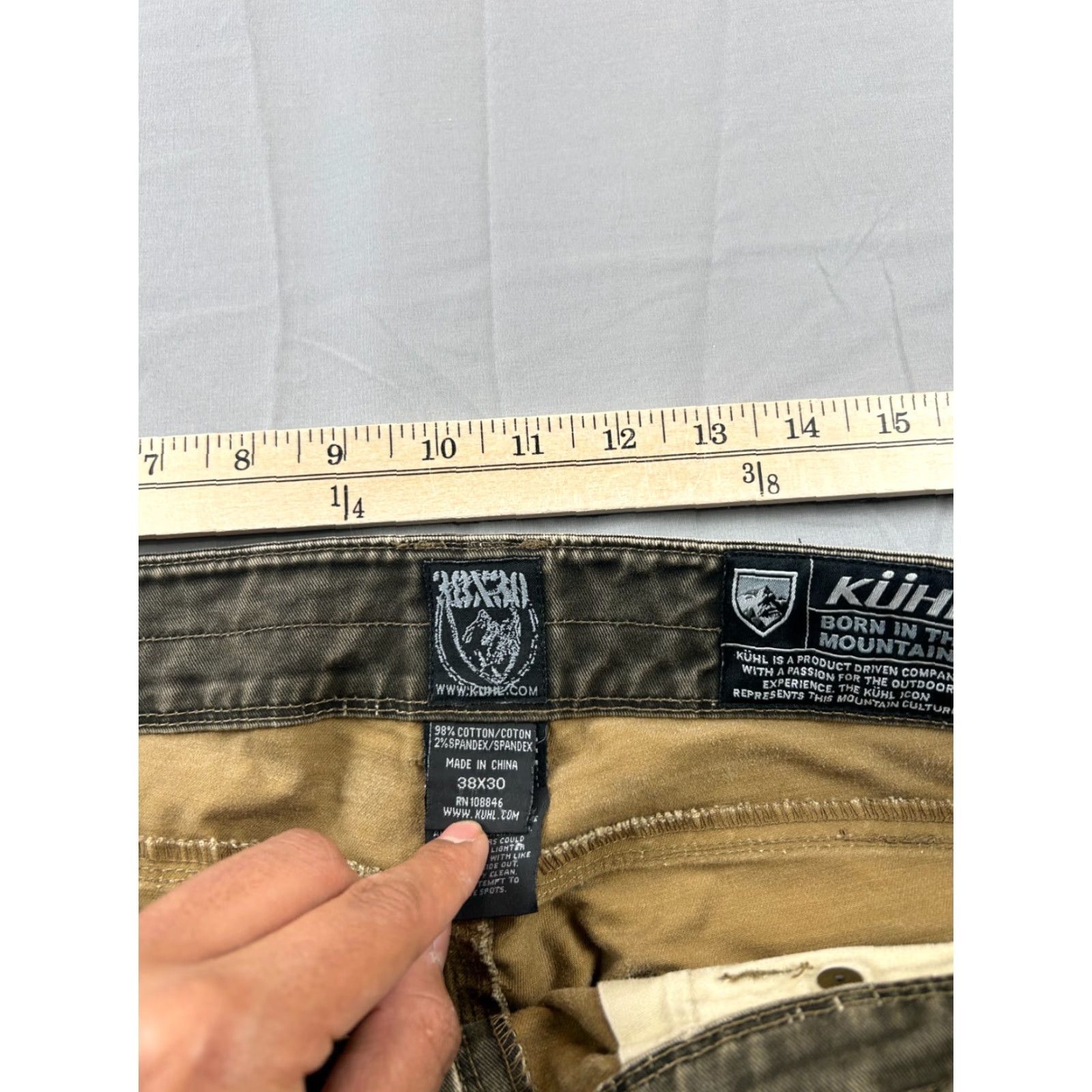 Vintage KÜHL Rydr Pants 38X30 Men Green Canvas Outdoor Hiking Cargo 5-Pocket Size US 38 / EU 54 - 7 Thumbnail