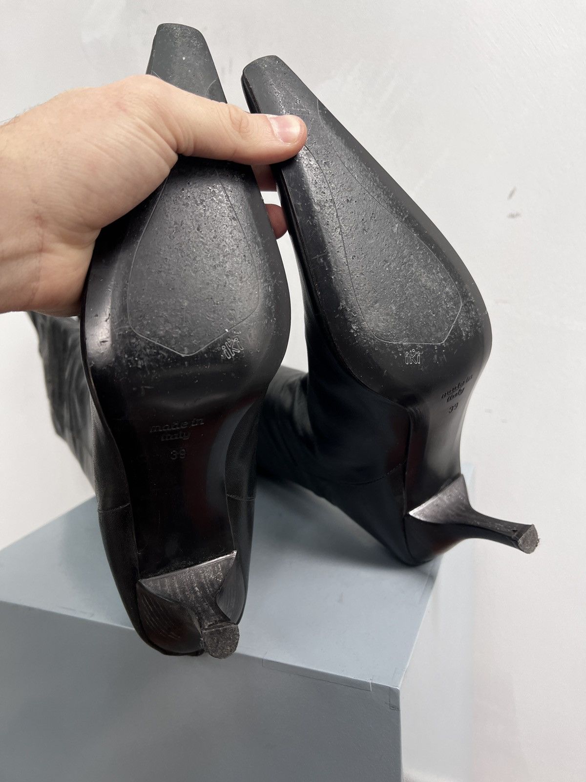 Hysteric Glamour Y2K HIGH LETHER BALENCIAGA STYLE BOOTS HEEL WOMAN Size US 9 / IT 39 - 10 Thumbnail