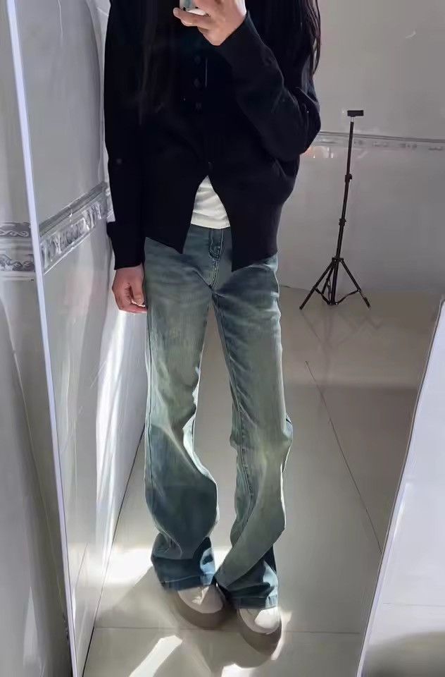 Japanese Brand Skinny Jeans Plain Vintage Flared Trousers Y2k Pockets y2k Size US 33 - 1 Thumbnail