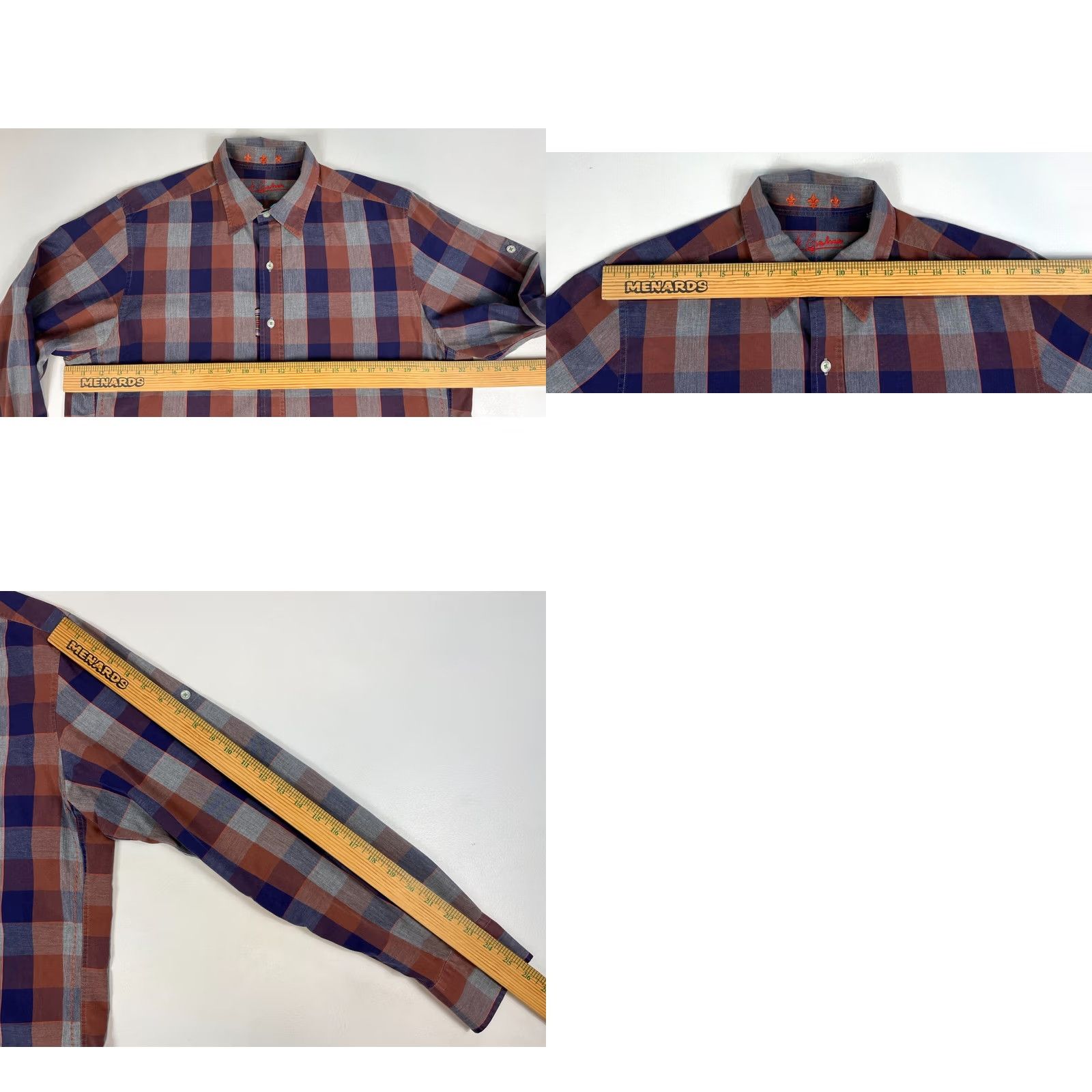 Robert Graham Robert Graham Jeans Men’s Button-Up Casual Shirt L Plaid 100% Cotton Multicolor Long Sleeve Roll-Up Sleeve Varsity Designer Size US L / EU 52-54 / 3 - 9 Thumbnail