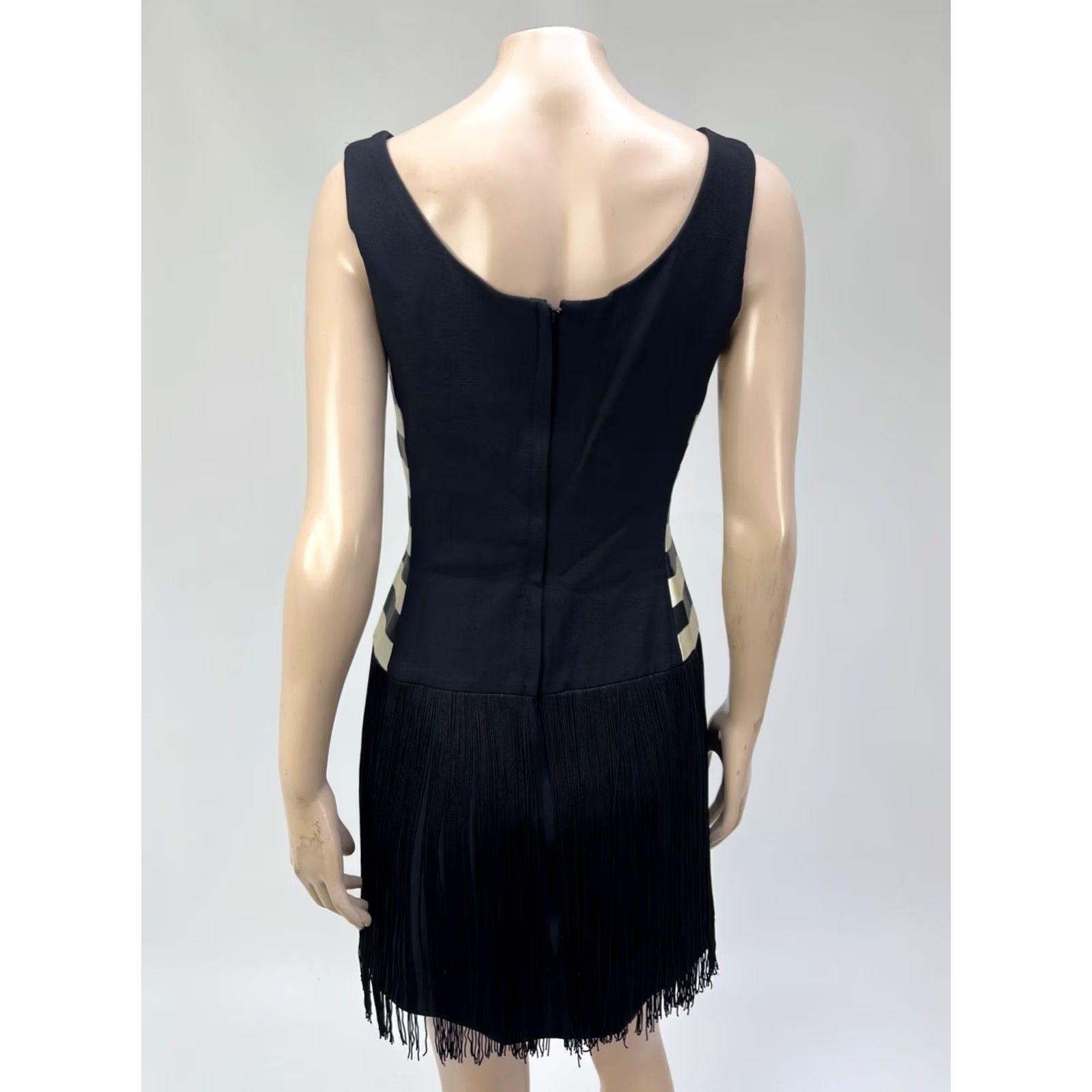 Vintage VINTAGE Unbranded Dress Fringe Black Stripe Eveningwear Ball Gown 1980s XS Womens Party Size 4XL / US 24-26 - 5 Thumbnail