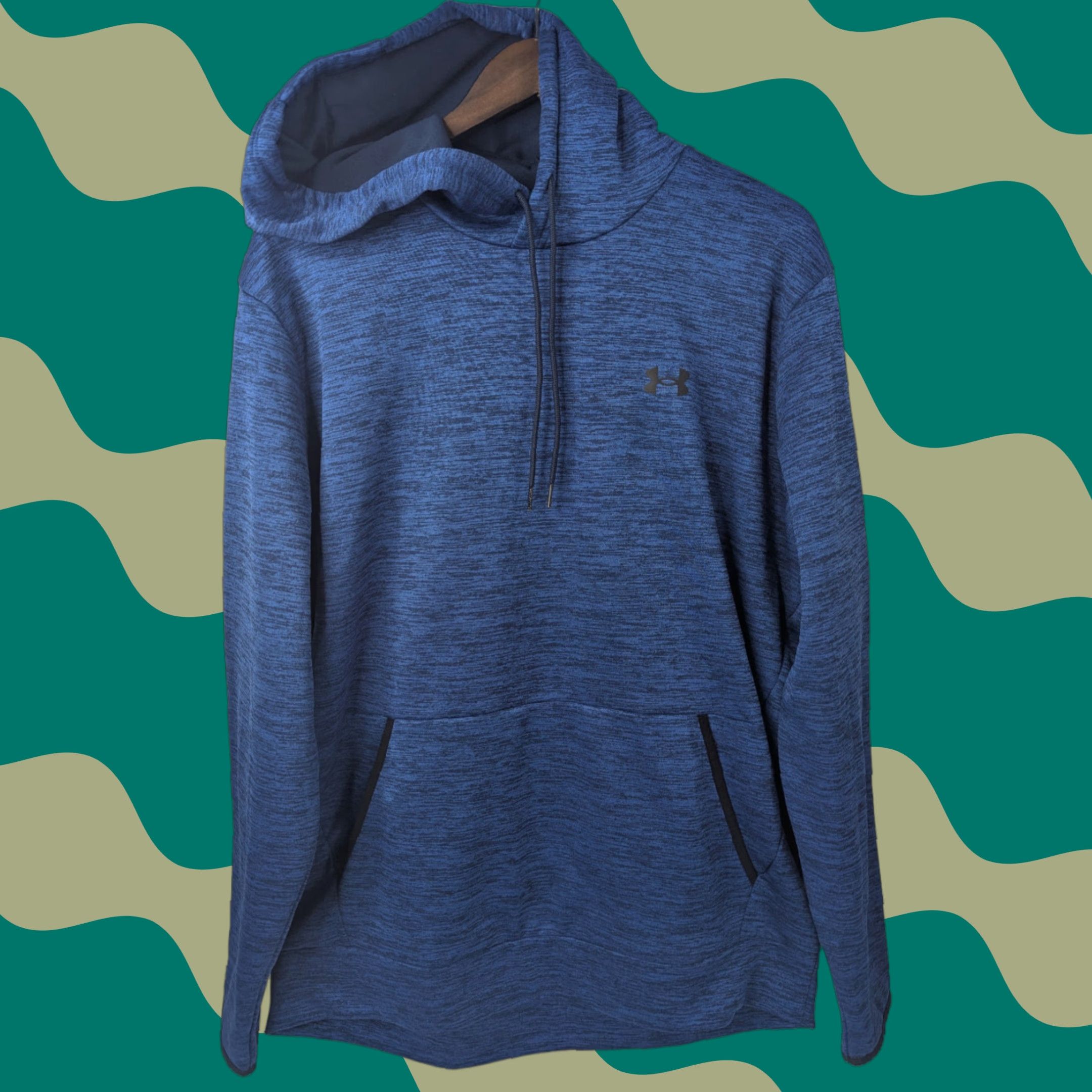 Under Armour Under Armour Hoodie Mens XL Fleece Twist Pullover Long Sleeve Blue Logo Pocket Hooded Lined Relaxed Size US XL / EU 56 / 4 - 1 Thumbnail