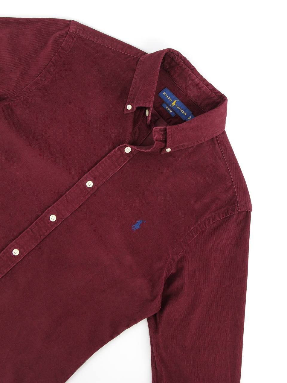 Polo Ralph Lauren POLO RALPH LAUREN Slim burgundy micro velvet shirt Size US S / EU 44-46 / 1 - 6 Thumbnail
