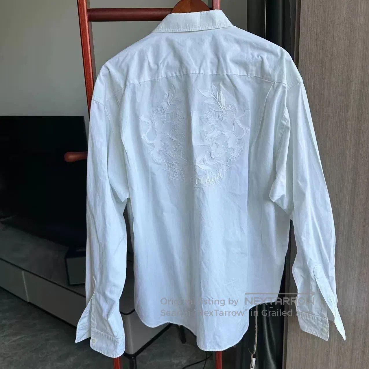 Balenciaga white embroidered shirt jacket by Balenciaga. Size US L / EU 52-54 / 3 - 2 Thumbnail