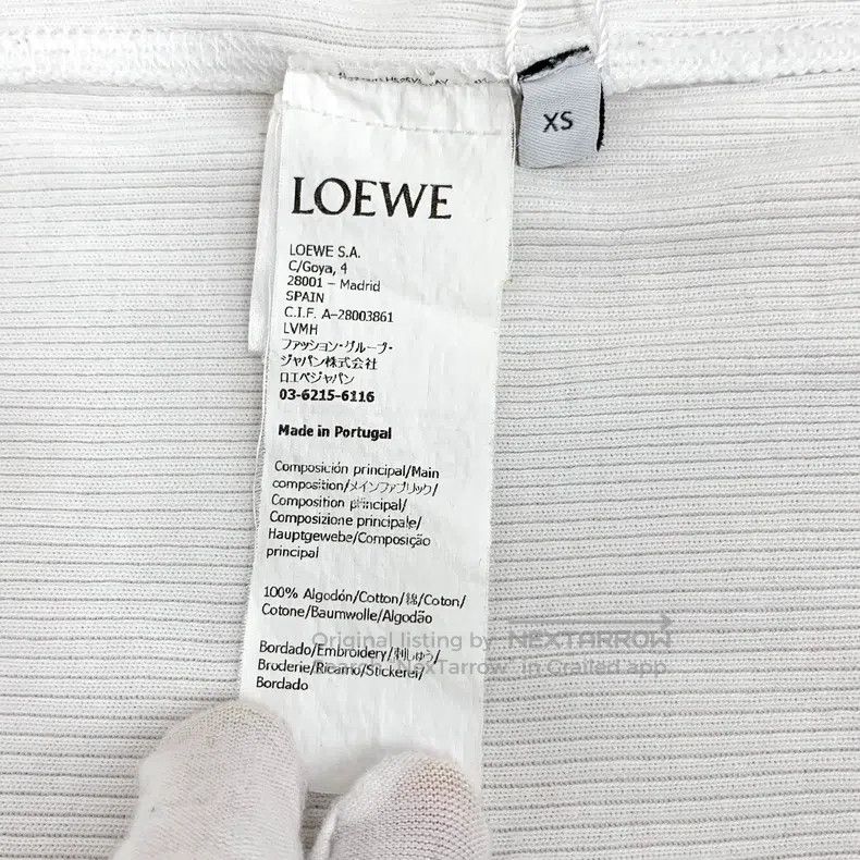 Loewe Loewe White Logo Embroidered Cotton Crew Neck Long-Sleeve Size XS / US 0-2 / IT 36-38 - 7 Thumbnail
