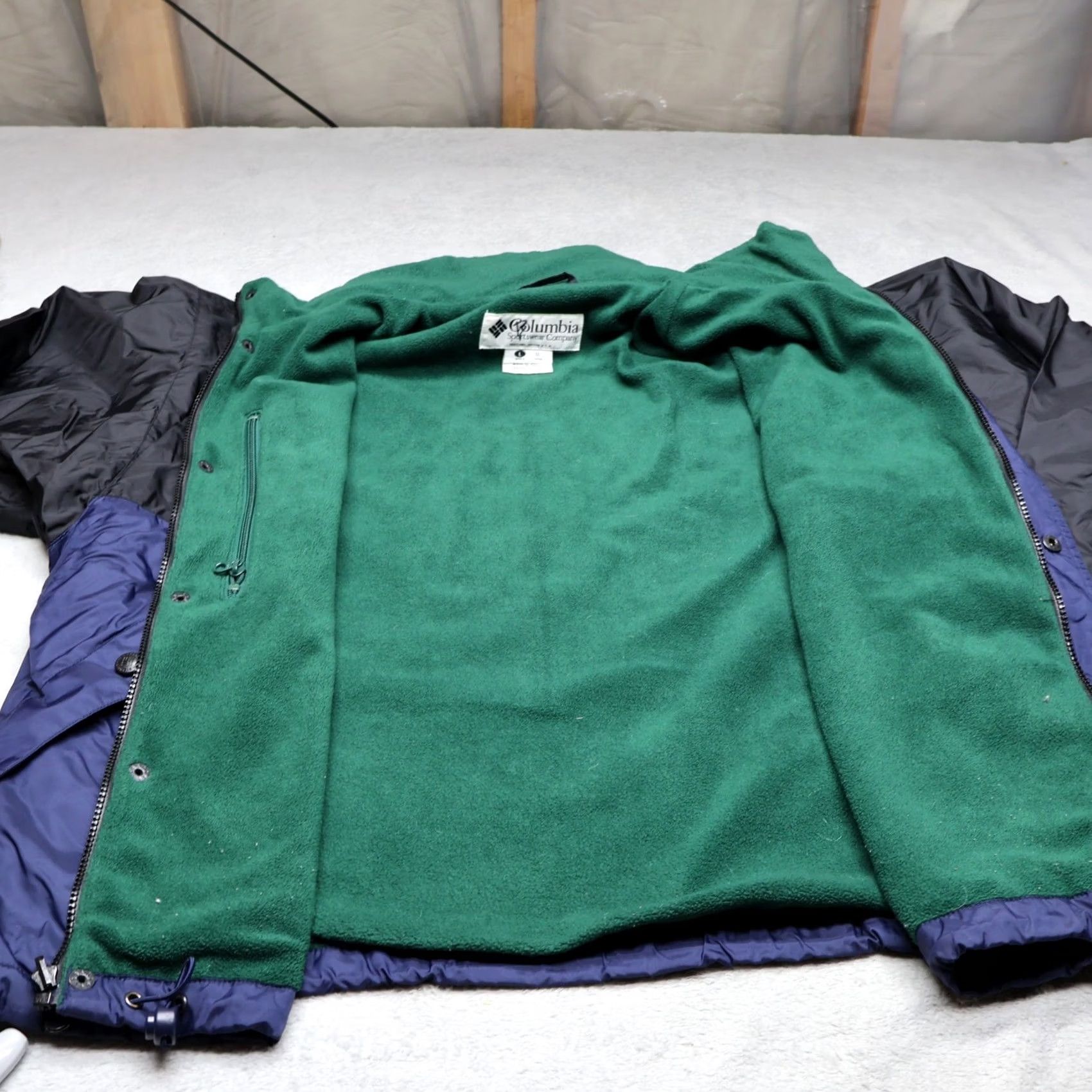 Rains VINTAGE Columbia Jacket Mens L Black Insulated Fleece Lined Wind Rain Outdoor VTG Size US L / EU 52-54 / 3 - 7 Thumbnail