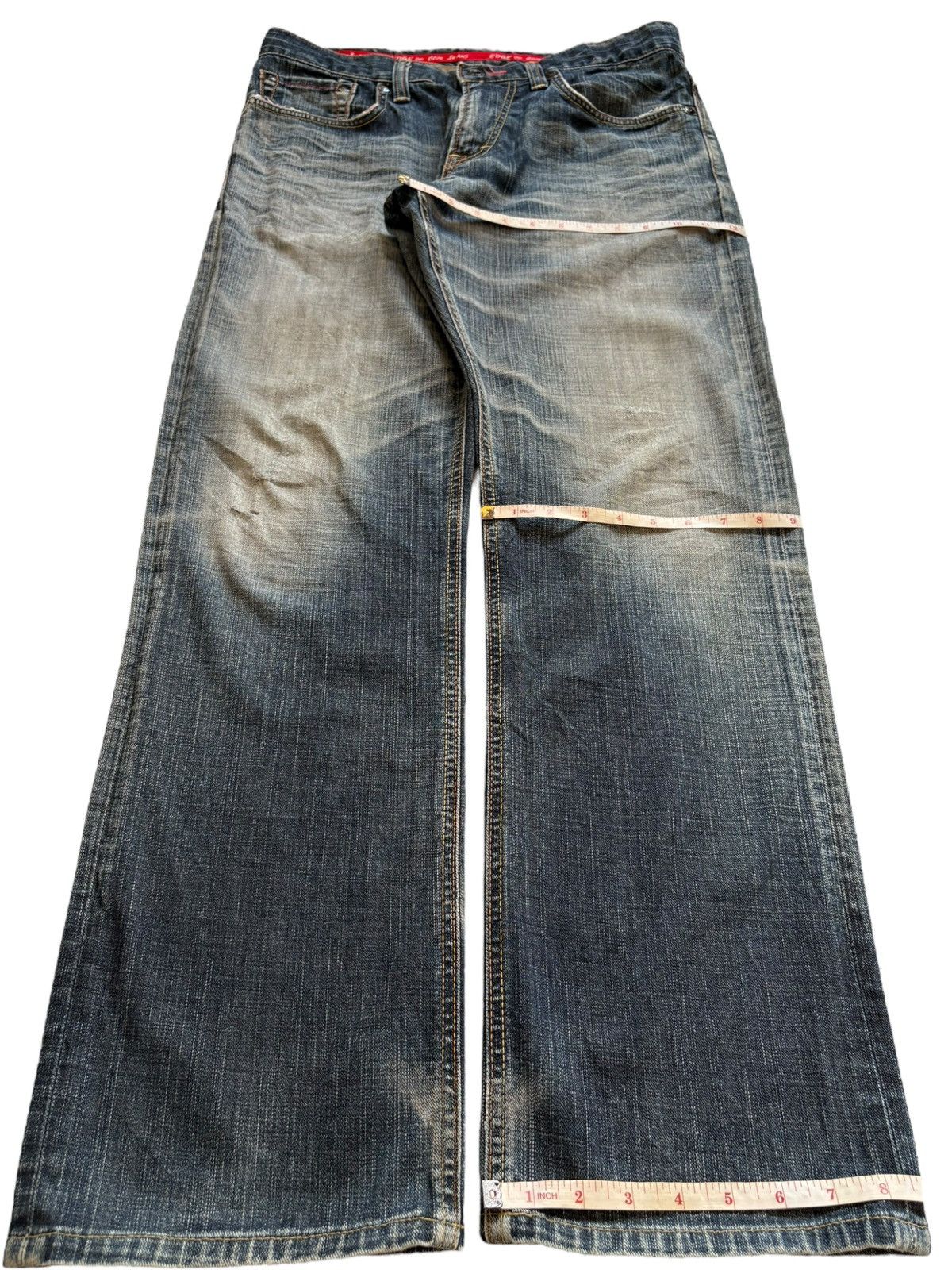 Edwin Vintage Edwin 503 Mud Wash Embroidered Pocket Baggy Jeans Size US 33 - 14 Thumbnail
