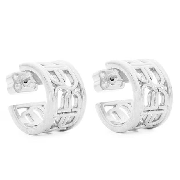 Balenciaga o1g2r1mq0924 Size: OS / Bb Hoop Earrings in Silver Size ONE SIZE - 4 Thumbnail