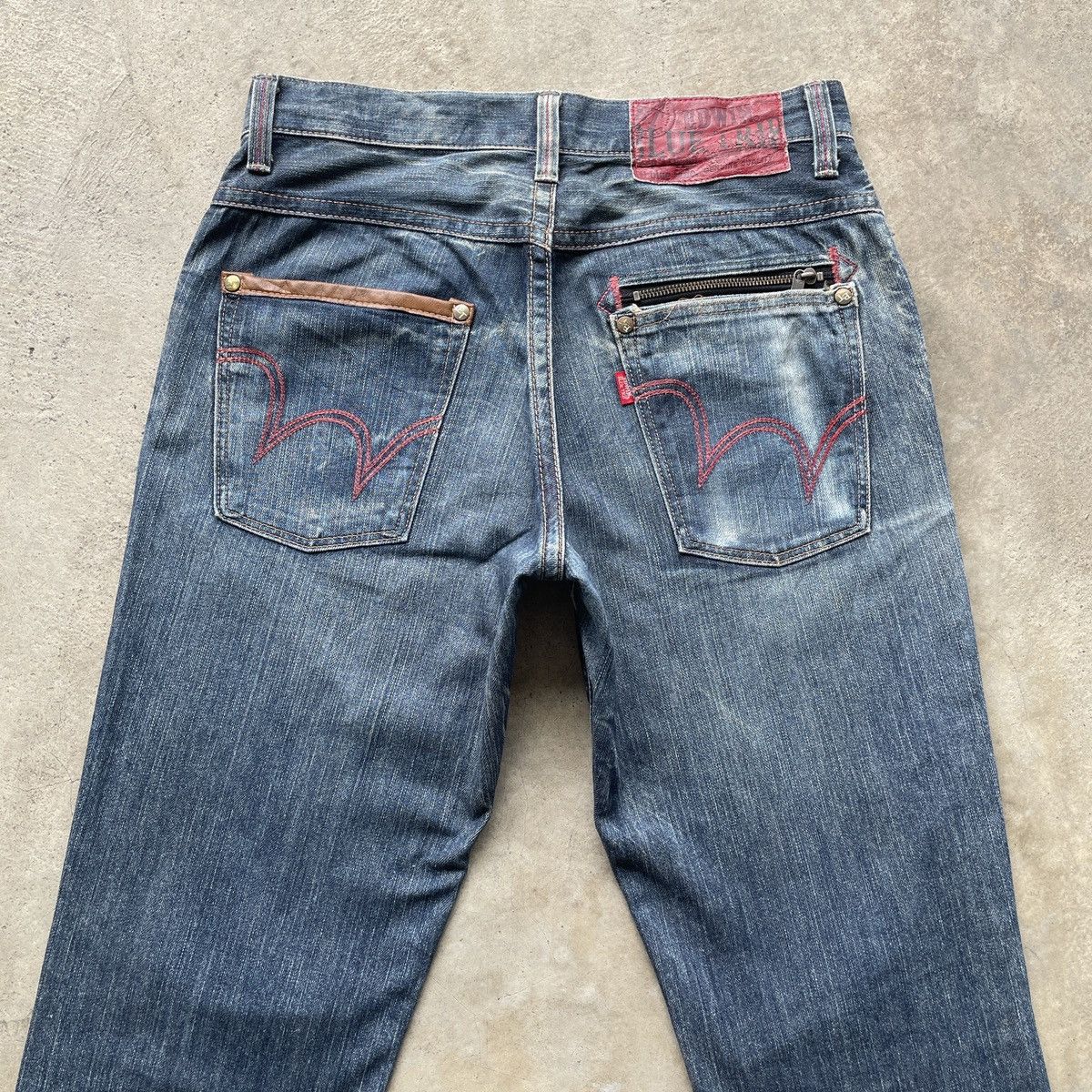 Edwin × Jean × Vintage Vintage Edwin Blue Trip Faded Denim Jeans Pants W31x33 Size US 31 - 11 Thumbnail