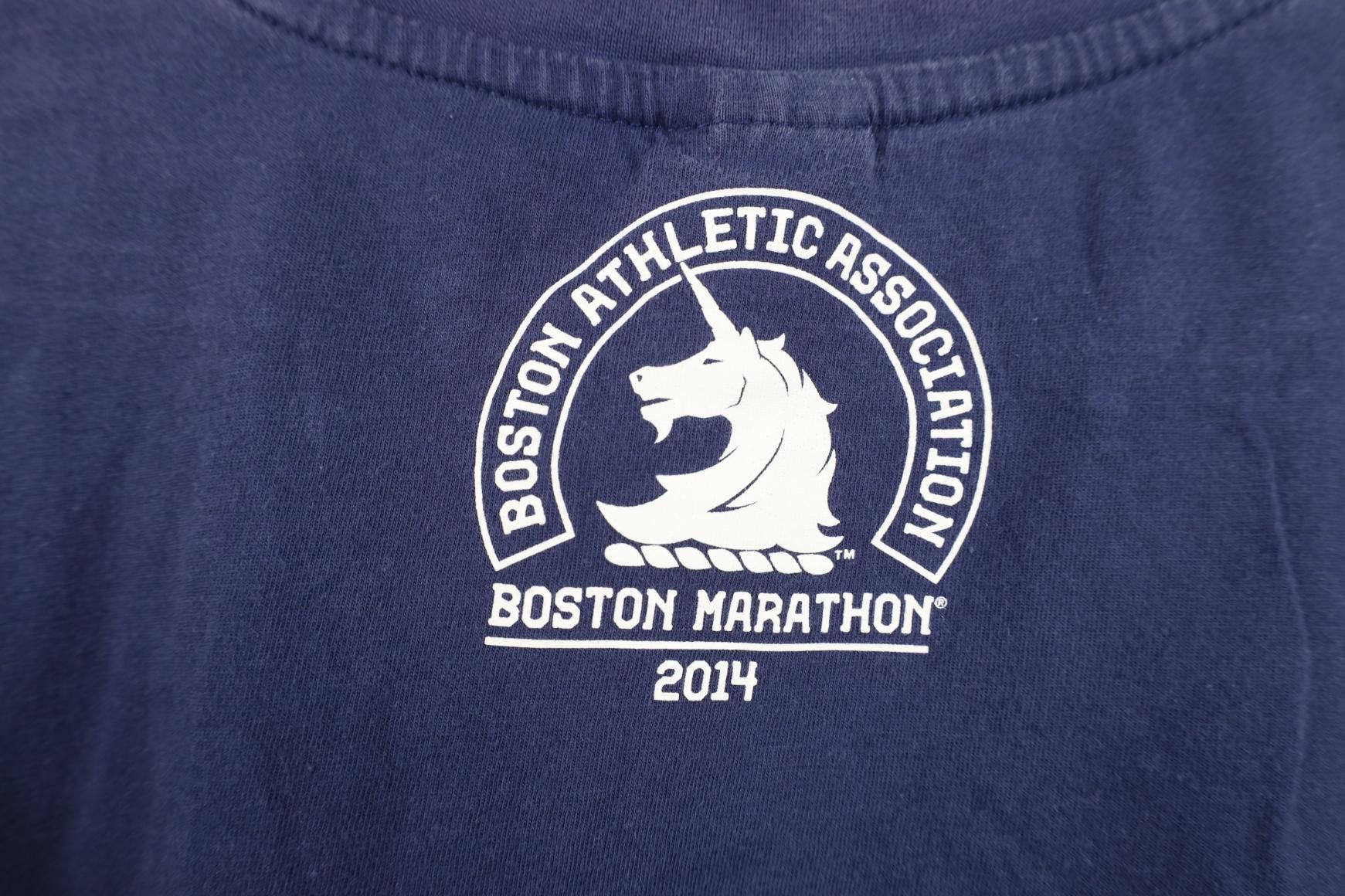Adidas Y2K Adidas 2014 Boston Marathon Short Sleeve T-Shirt Blue Size US M / EU 48-50 / 2 - 11 Thumbnail