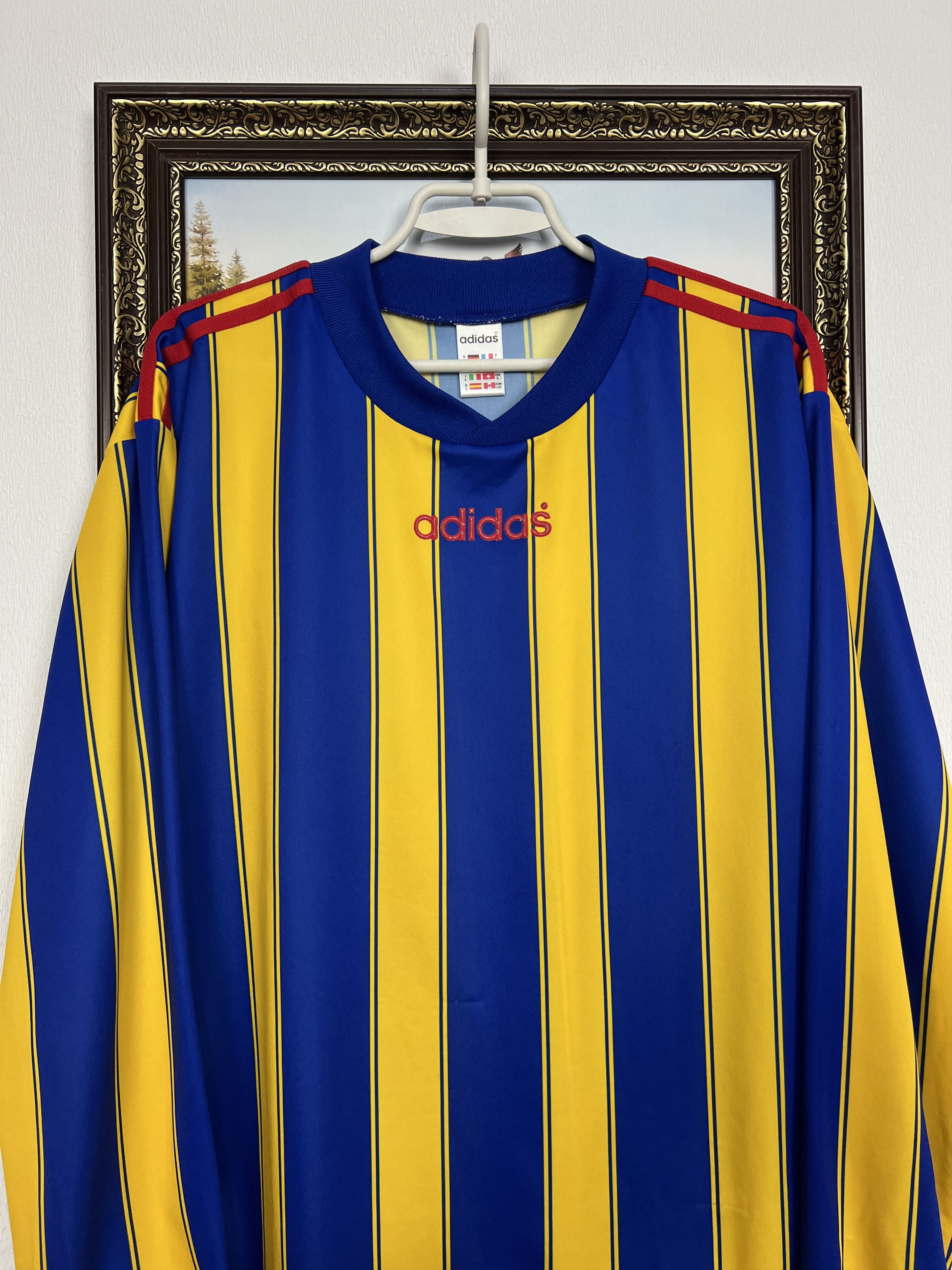 Adidas Vintage Football Template Shirt Soccer Long Sleeve Jersey Size US L / EU 52-54 / 3 - 2 Thumbnail