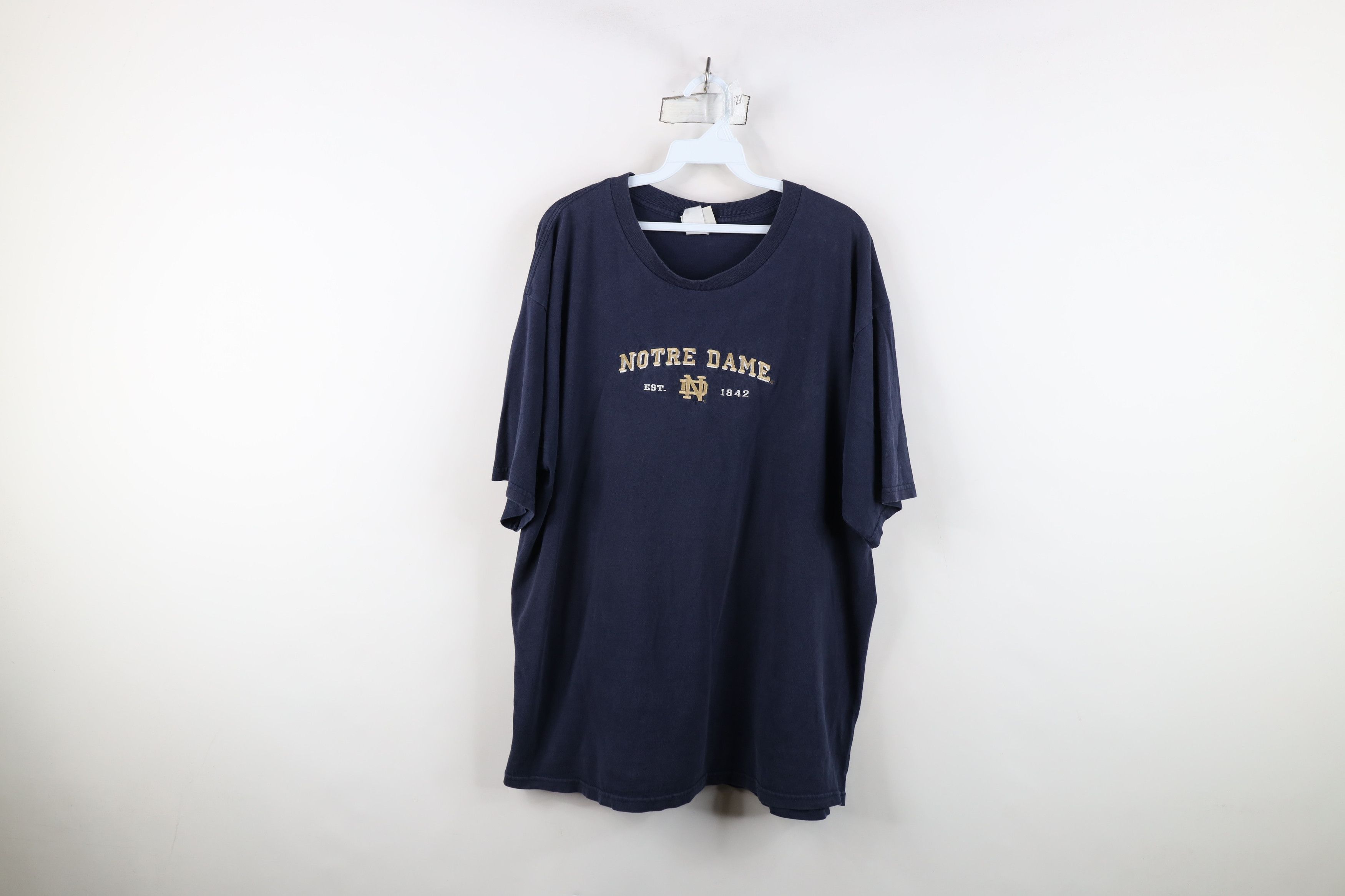 Vintage Vintage 90s Spell Out Notre Dame University T-Shirt Blue Size US XL / EU 56 / 4 - 1 Thumbnail