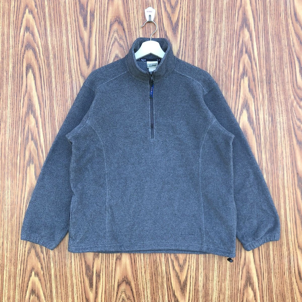 L.L. Bean L.L. Bean Dark Grey Fleece Quarter Zip Pullover Sweatshirt Size L / US 10 / IT 46 - 1 Thumbnail