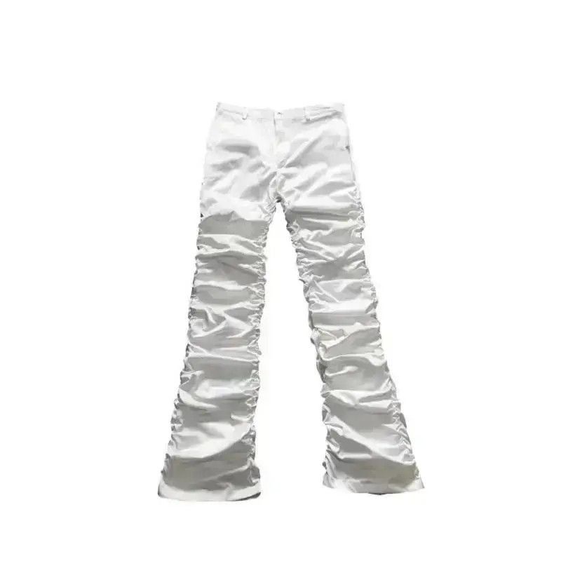 Japanese Brand Street Hip Hop Frayed Stacked Micro Flare y2k Jeans Size US 32 / EU 48 - 5 Thumbnail