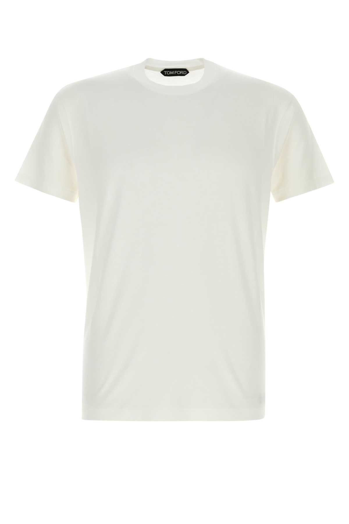 Tシャツ・カットソー TOM FORD White lyocell blend t-shirt TOM FORD Men's Lyocell-Cotton Crewneck T-Shirt | Neiman Marcus