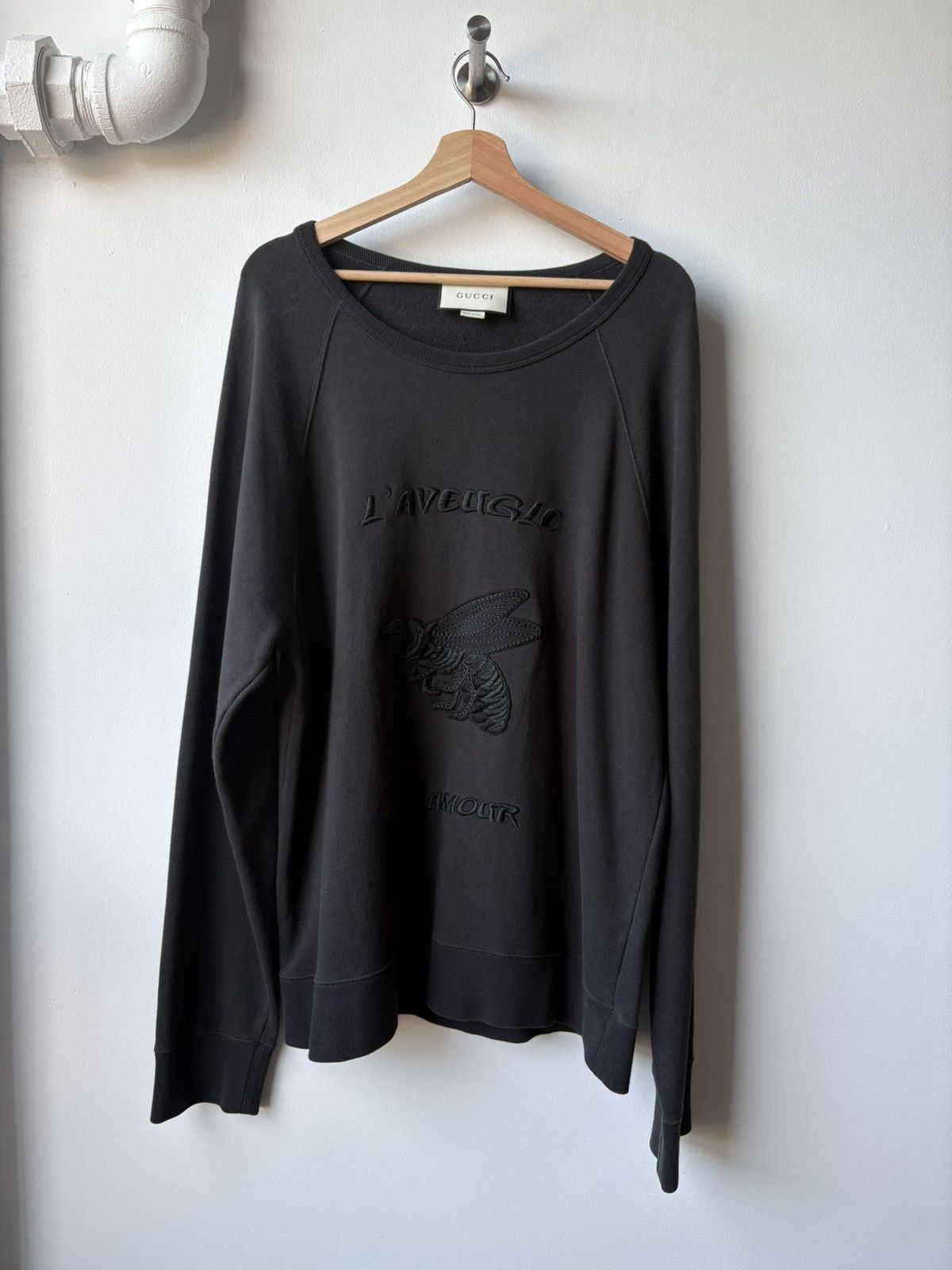Gucci Gucci Aveugle par amour logo crewneck Size US XL / EU 56 / 4 - 1 Thumbnail