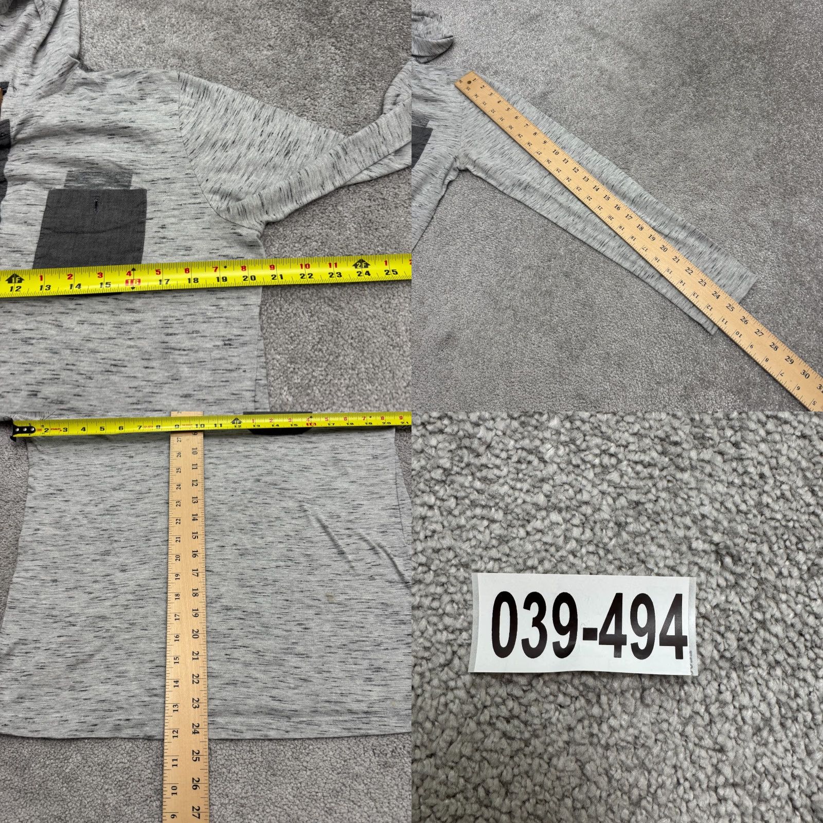 Hudson Hudson Barrow Hoodie Shirt Mens Large Heather Gray Long Sleeve Cotton Size US L / EU 52-54 / 3 - 9 Thumbnail