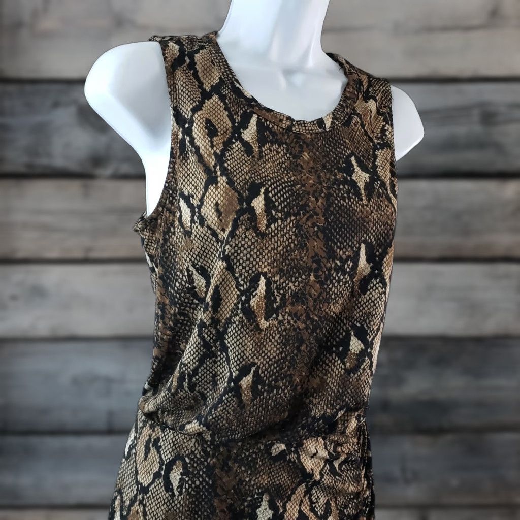 Vintage Sunday in Brooklyn Womens Dress XS Brown Snakeskin Print Sleeveless Tank Dress Size XS / US 0-2 / IT 36-38 - 1 Thumbnail