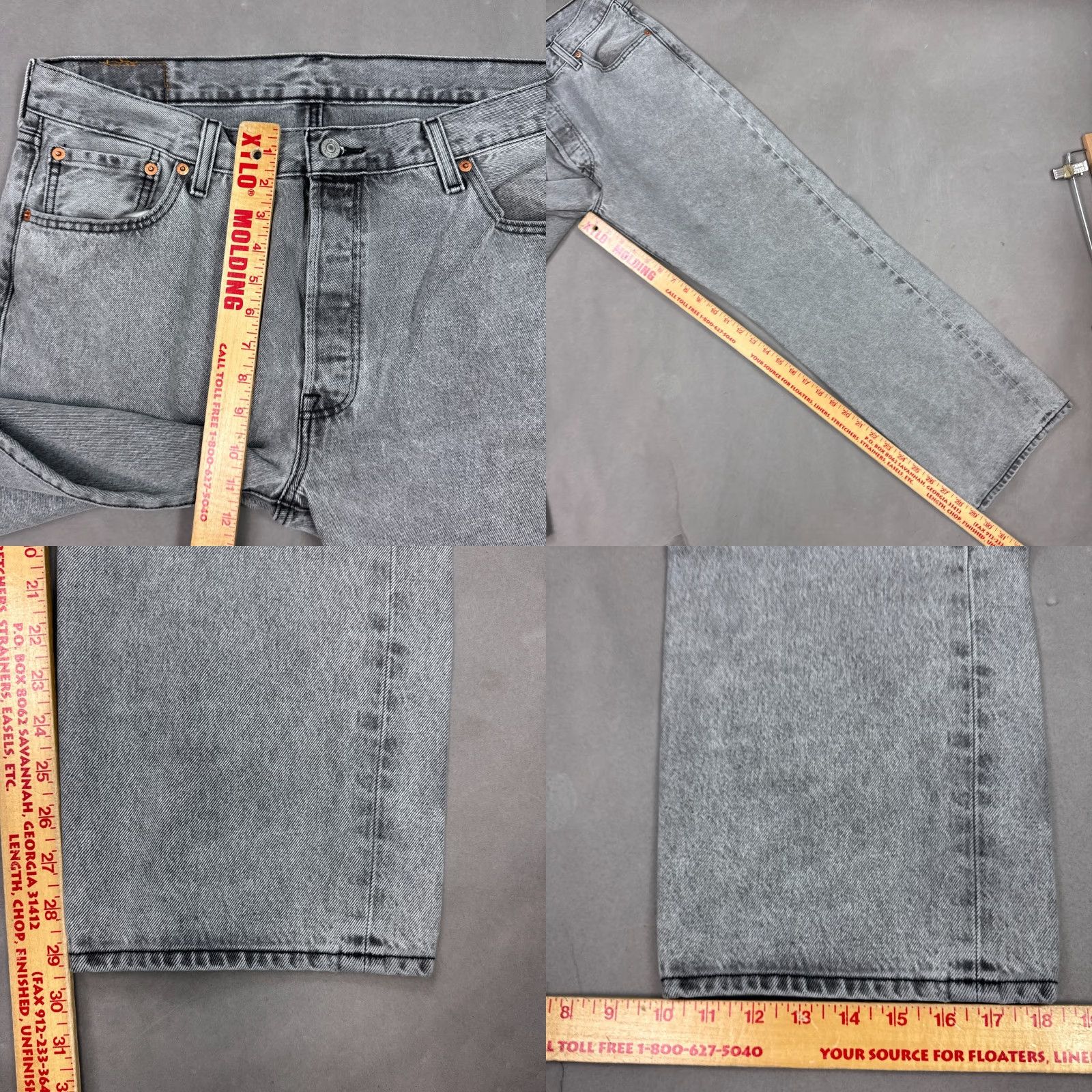 Levi's Levi's 501 Jeans Mens 36x30 Black Button Fly Denim Pants Distressed Vintage? No. Size US 36 / EU 52 - 10 Thumbnail