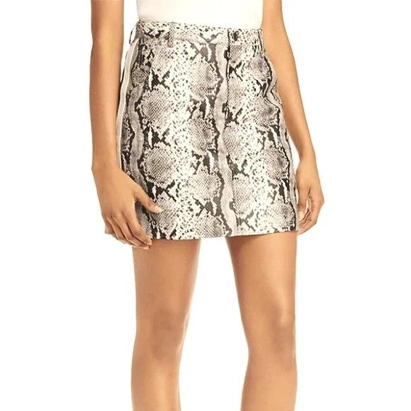 BB Dakota Python The Prowl Snake Print Faux Leather Skirt NWT Size 32" / US 10 / IT 46 - 4 Thumbnail