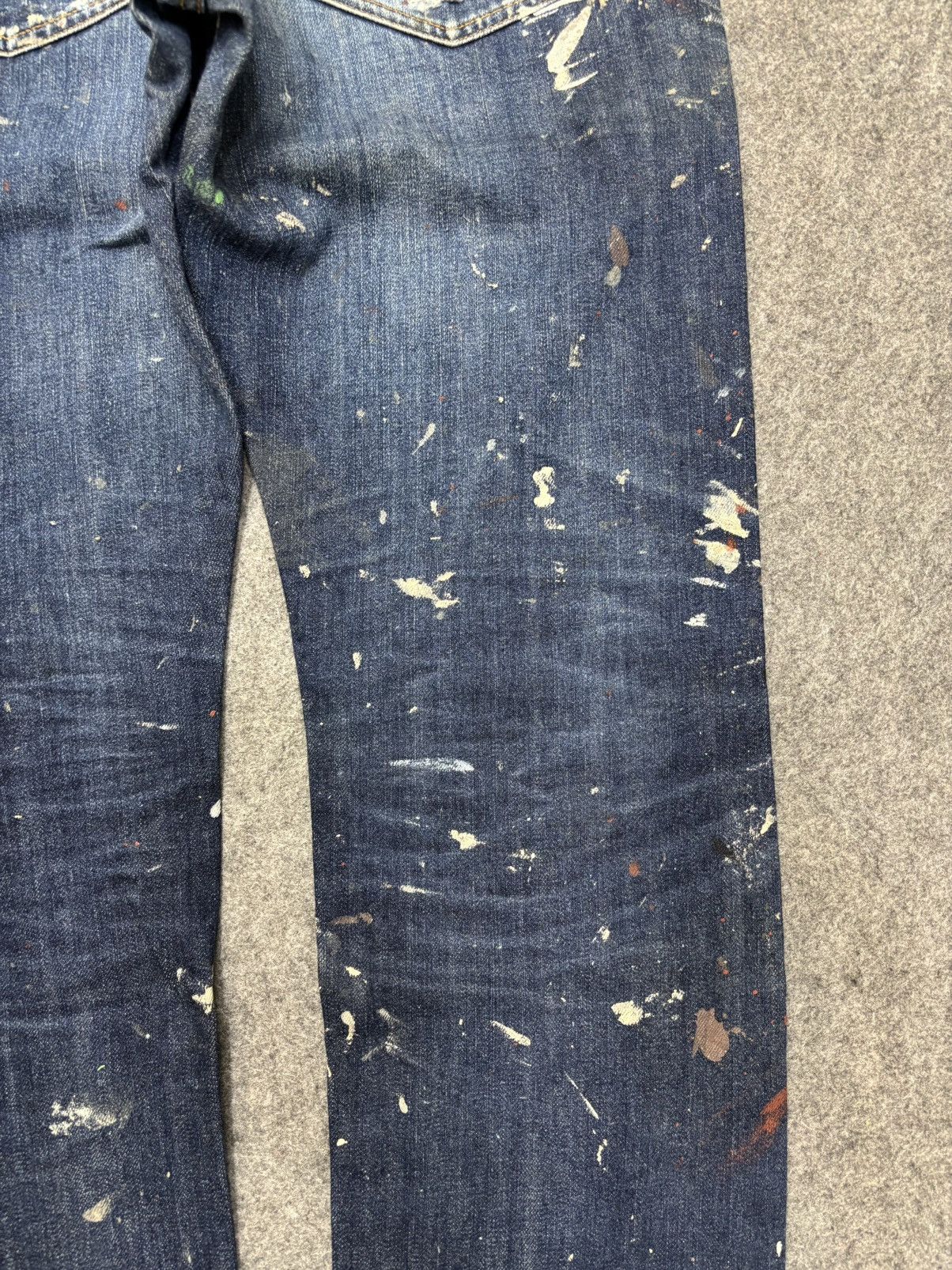 Japanese Brand 💥ART💥Uniqlo Japan Heavy Paint Splatter Selvedge Denim F673 Size US 34 / EU 50 - 15 Thumbnail