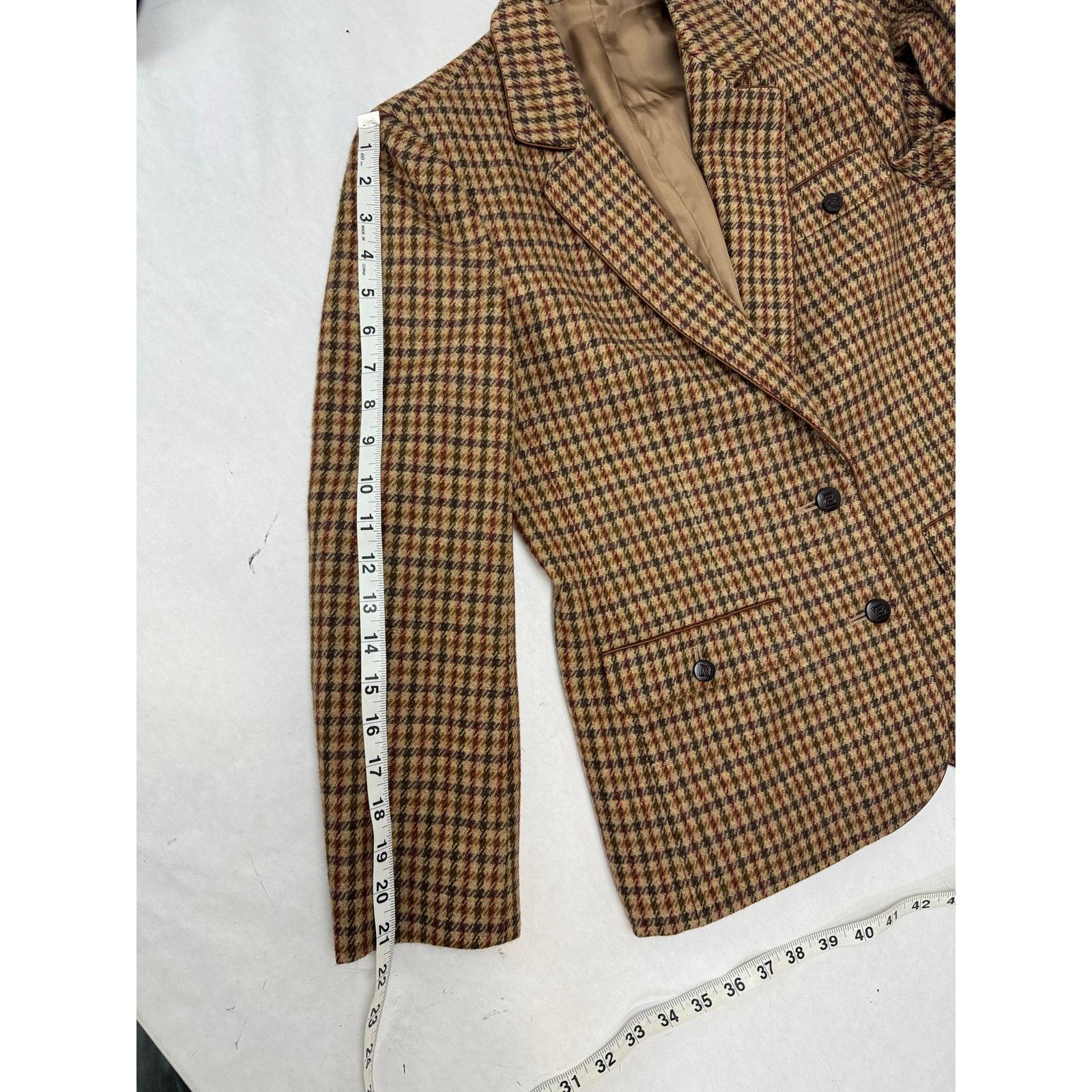 Other Vintage Houndstooth 100% Wool Skirt Suit Tailored Blazer - 9 Size S / US 4 / IT 40 - 8 Thumbnail