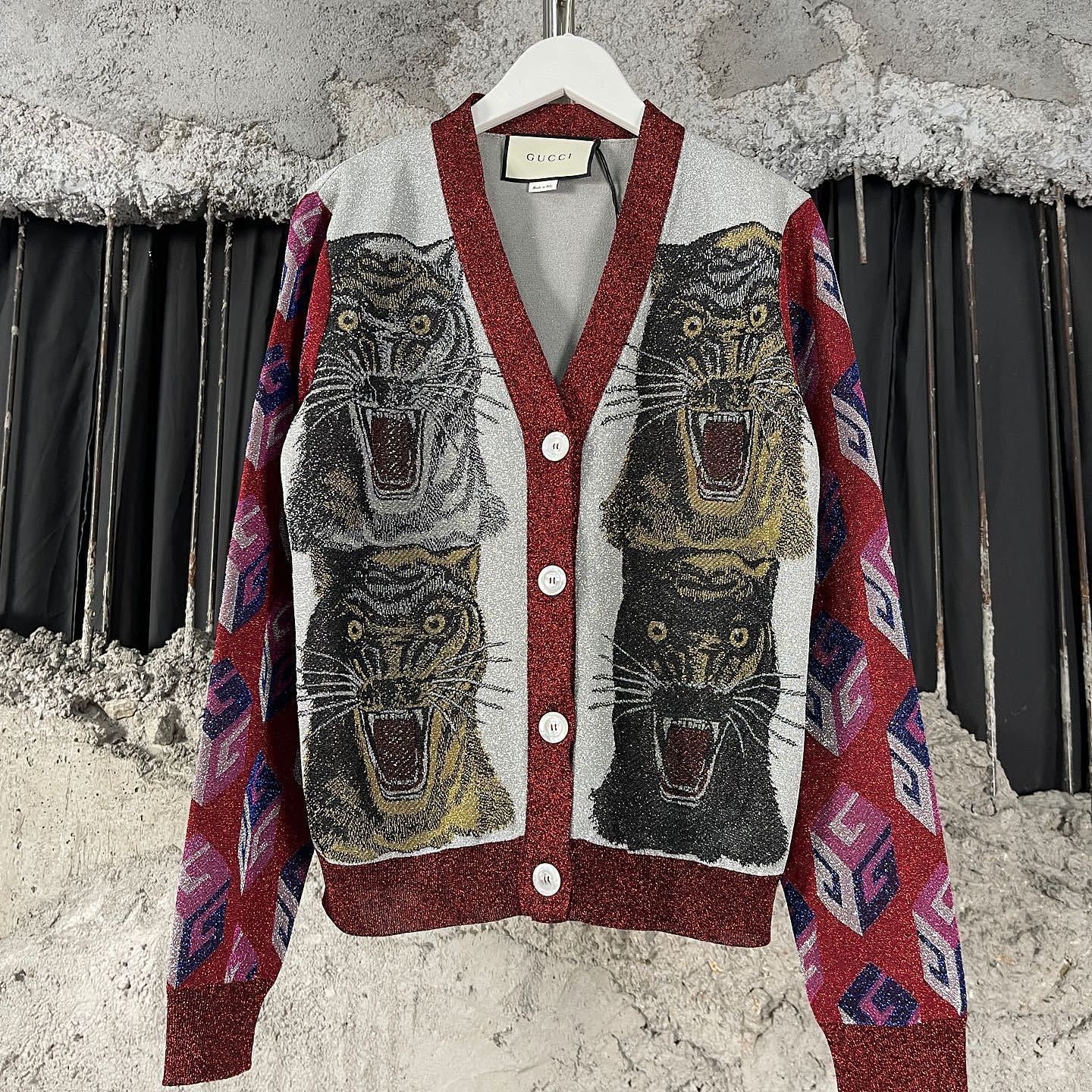 Gucci Tiger Knit Cardigan Size M