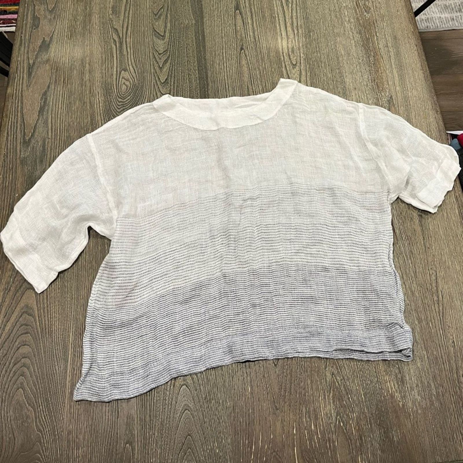 J. Jill NWOT J. Jill Pure Oversized Top Boxy Ombré Blue White Small Size S / US 4 / IT 40 - 2 Thumbnail