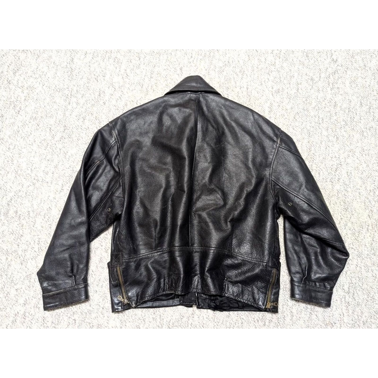 Vintage VINTAGE Wilsons Motorcycle Jacket - Leather, Black, M, Chest 42-44, Patina, 1990s, Mens Size US M / EU 48-50 / 2 - 2 Thumbnail