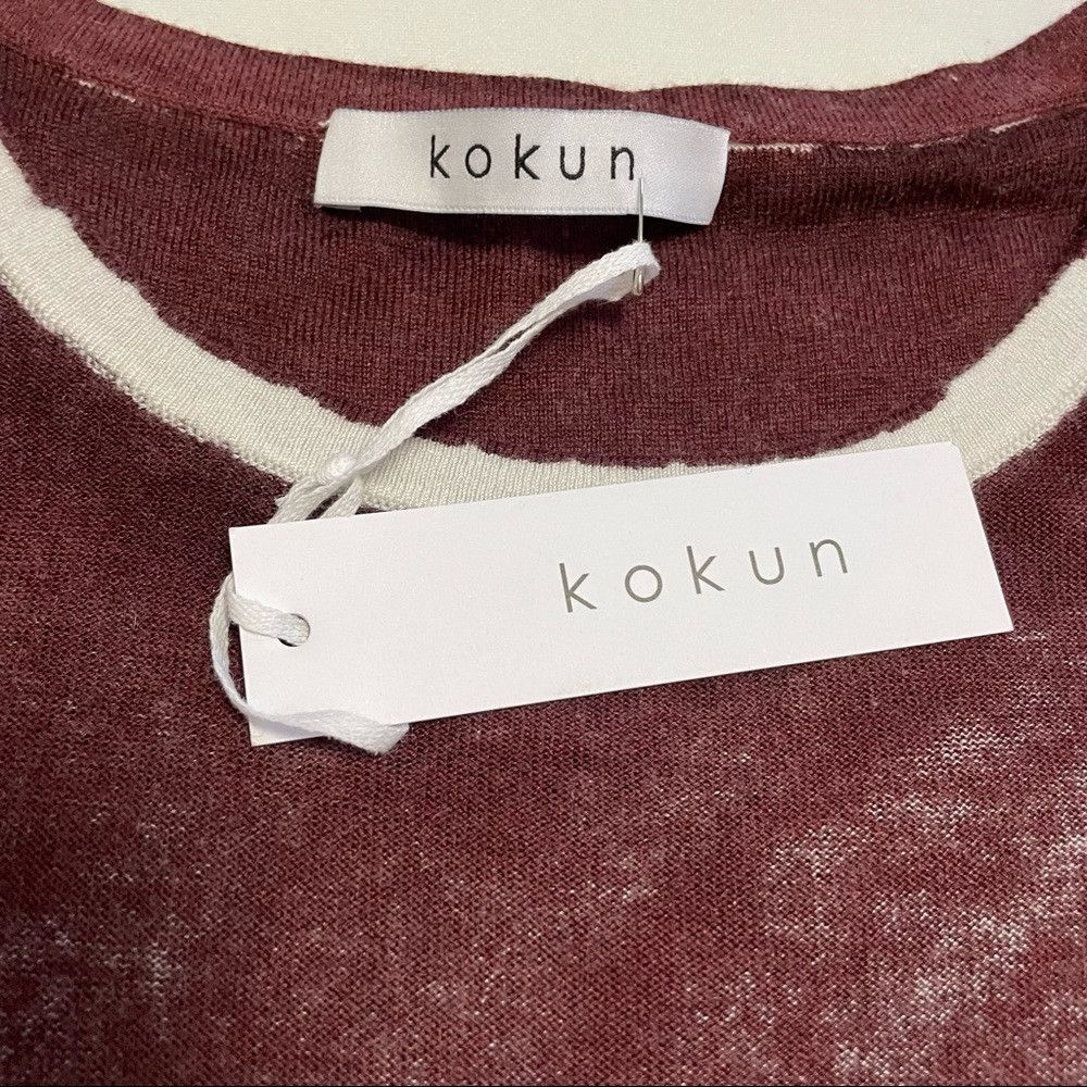 Other NWT New $229 Kokun Brown Bamboo Cashmere Overdyed Striped S Size M / US 6-8 / IT 42-44 - 7 Thumbnail