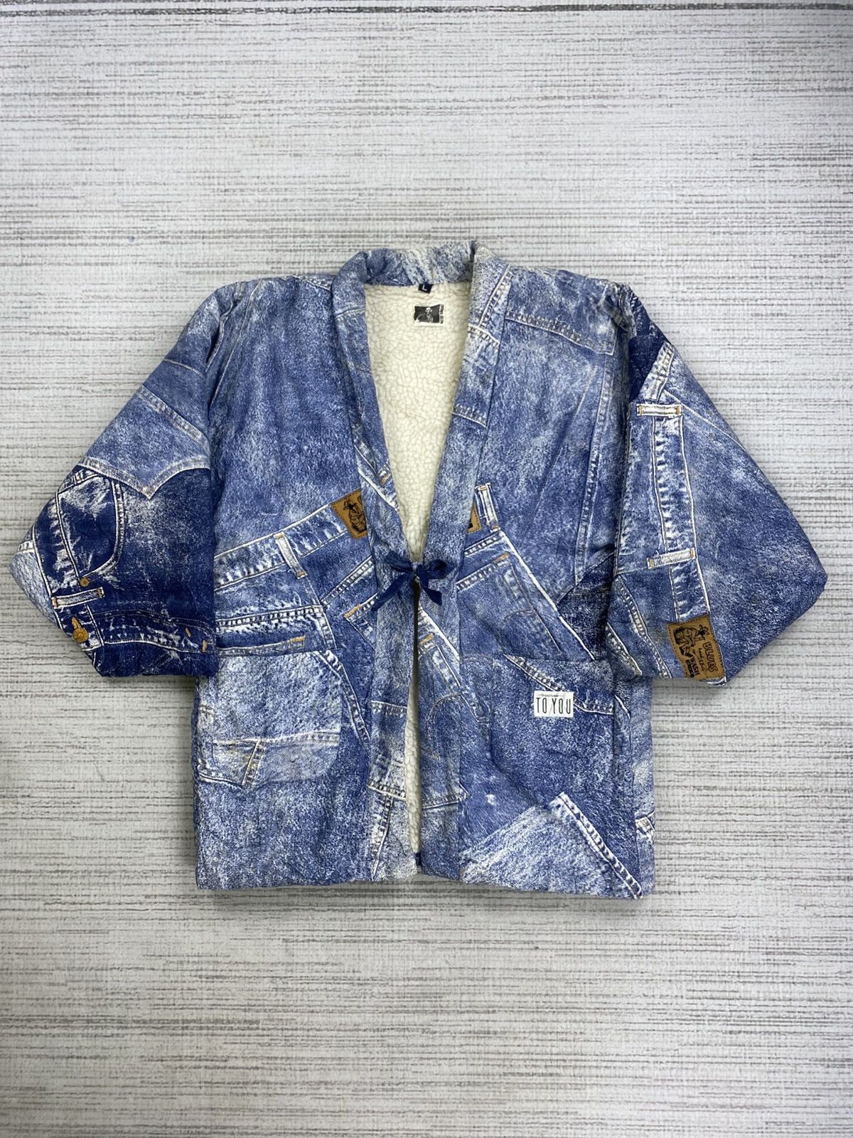 Japanese Brand × Vintage Vintage James Dean Kimono Patchwork Denim Style Jacket Size US M / EU 48-50 / 2 - 2 Thumbnail