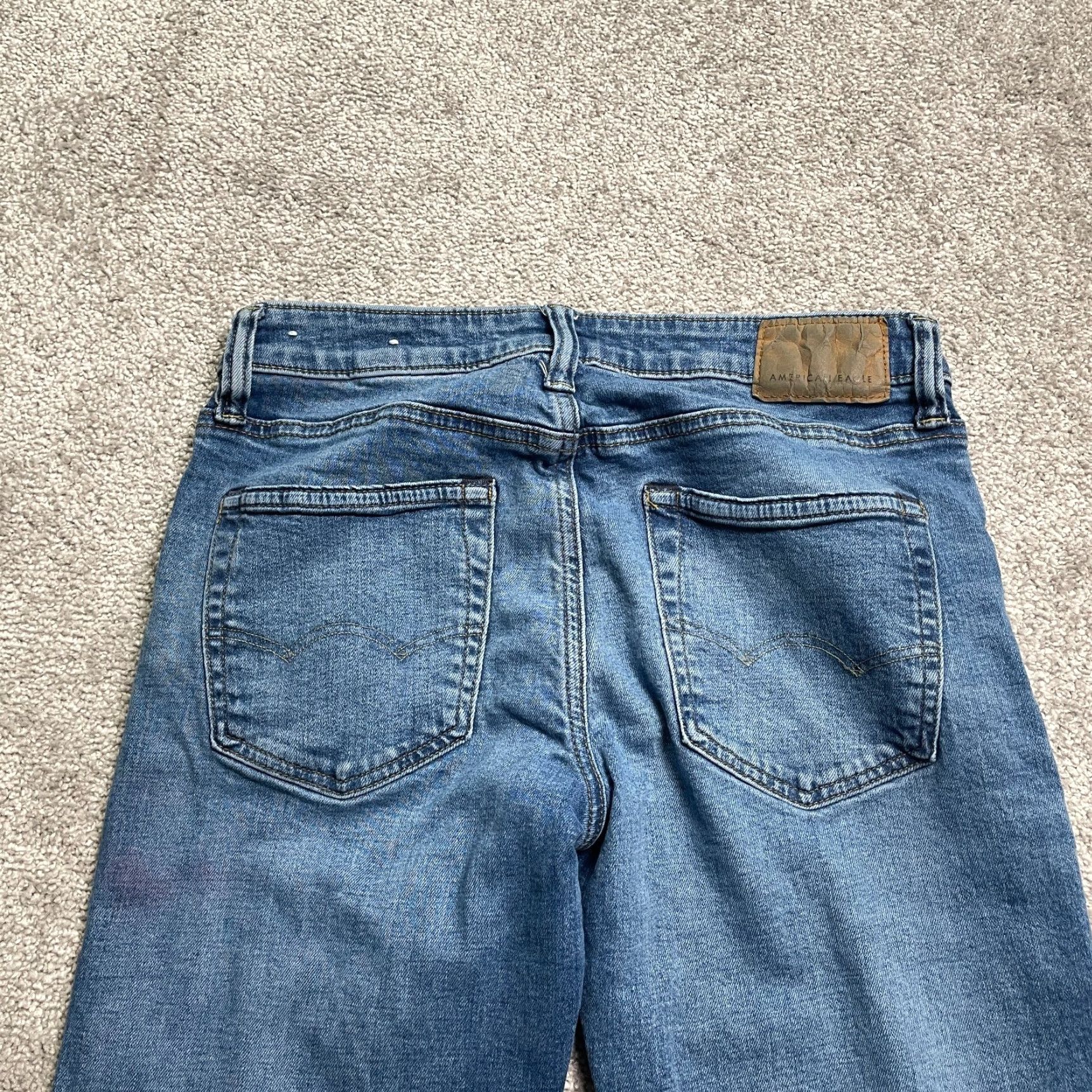 American Eagle Outfitters American Eagle Outfitters Jeans Mens 29x34 Athletic Denim Straight Mid Rise Blue 5-Pocket Logo USA Size US 29 - 3 Thumbnail