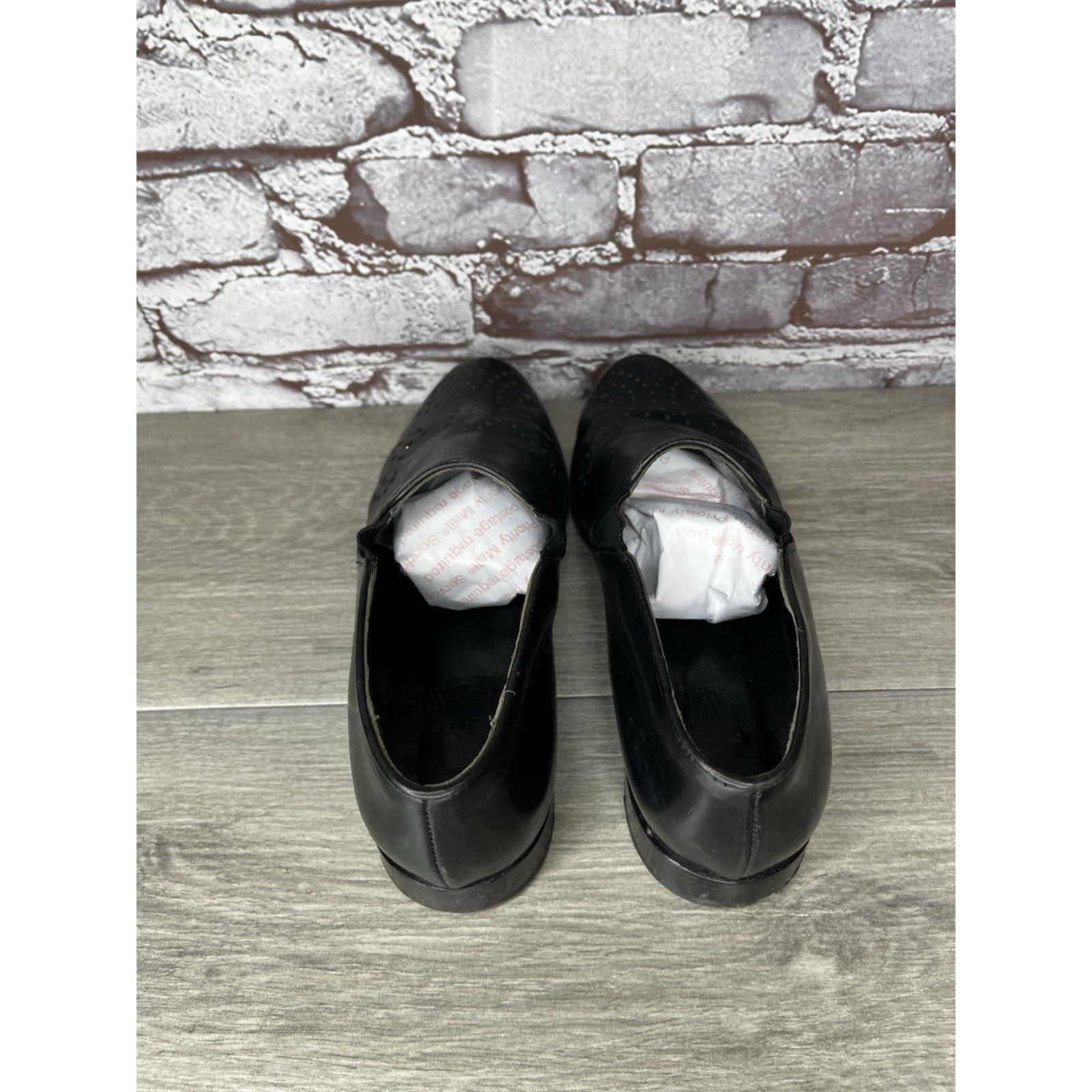 Big John Joan & David Handmade in Italy Black Leather Wingtip Heel Ox Size US 9.5 / IT 39.5 - 5 Thumbnail
