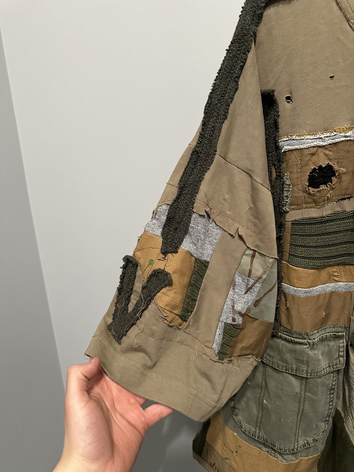 Japanese Brand Avant Garde Patchwork Distressed Shirt Military Oversize DC Size US L / EU 52-54 / 3 - 2 Thumbnail