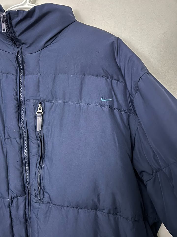 Nike Nike Vintage Down Winter Jacket Puffer Blue Mini Swoosh Size US XL / EU 56 / 4 - 3 Thumbnail