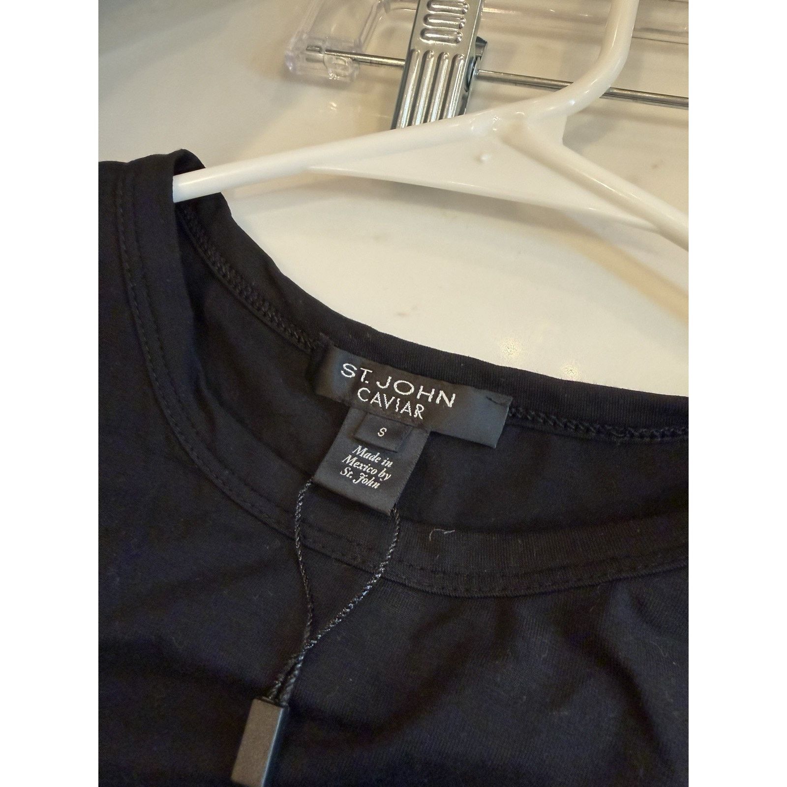 Caviar St John Caviar Knit Black Silk Layer Womens Petite Top Small Size S / US 4 / IT 40 - 6 Thumbnail