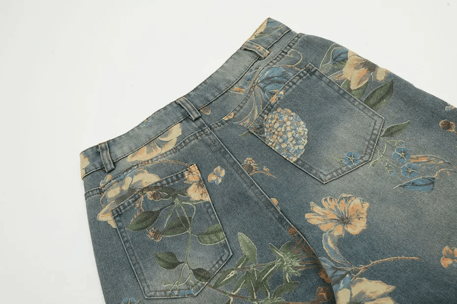 Japanese Brand × Vintage Flora Printed loose jeans Size US 28 / EU 44 - 5 Thumbnail