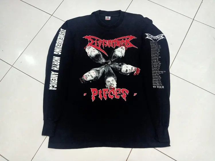 Band Tees Dismember - Pieces North America 1993 Tour Long Sleeve Size US XL / EU 56 / 4 - 1 Thumbnail