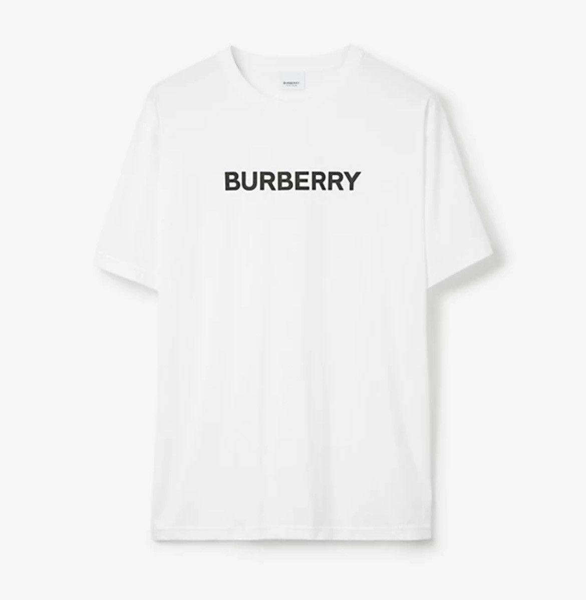image of Burberry Logo Print Cotton T-Shirt in White, Men's (Size Medium)