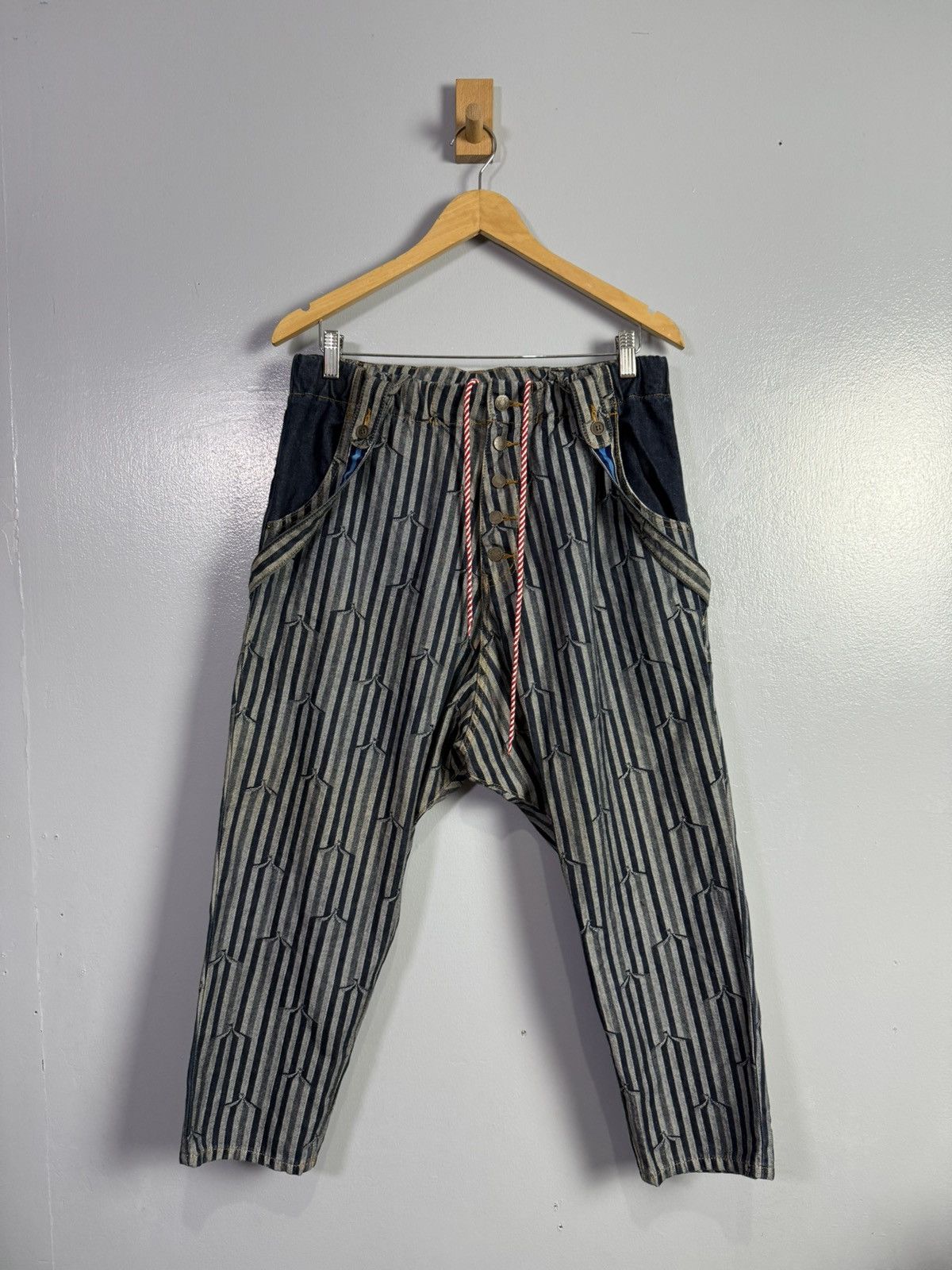 Frapbois FRAPBOIS ISSEY MIYAKE DROP CROTCH WITH SUSPENDER PANTS Size US 32 / EU 48 - 1 Thumbnail