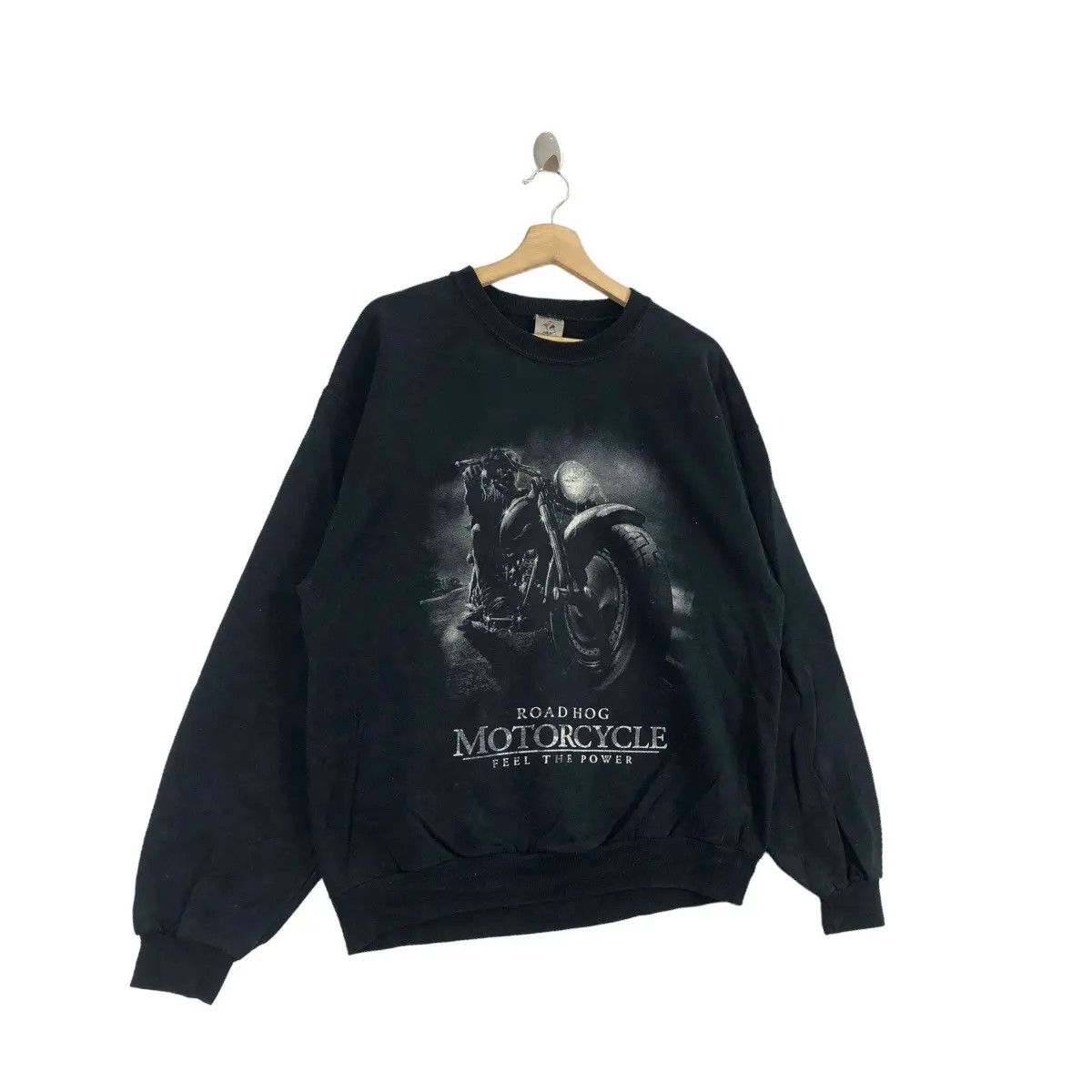 Vintage Vtg ROAD HOG MOTORCYCLE Chopper Custom Harley Sweatshirt Size US XL / EU 56 / 4 - 2 Thumbnail