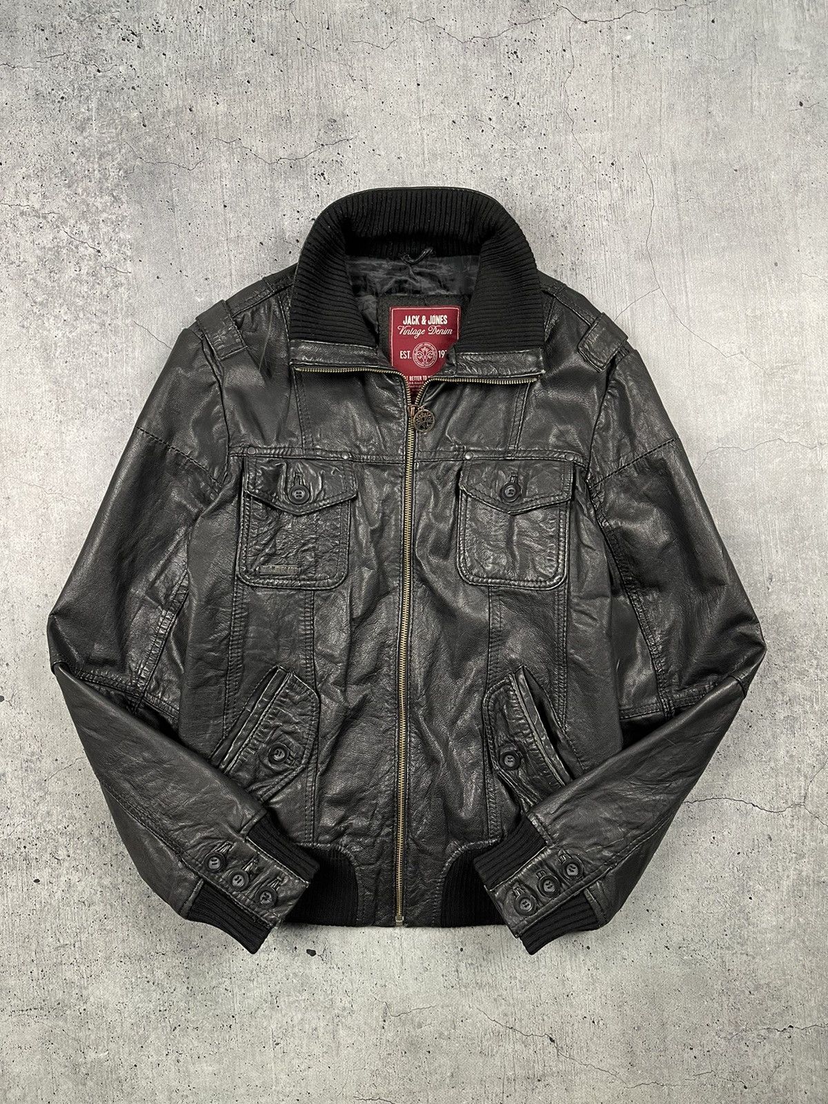 Genuine Leather × Vintage Vintage Bomber Leather Jacket zip Avirex Size US XL / EU 56 / 4 - 1 Thumbnail