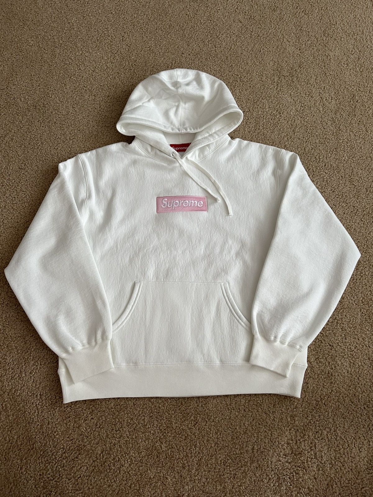 Supreme Box Logo Hoodie FW25 White/Pink