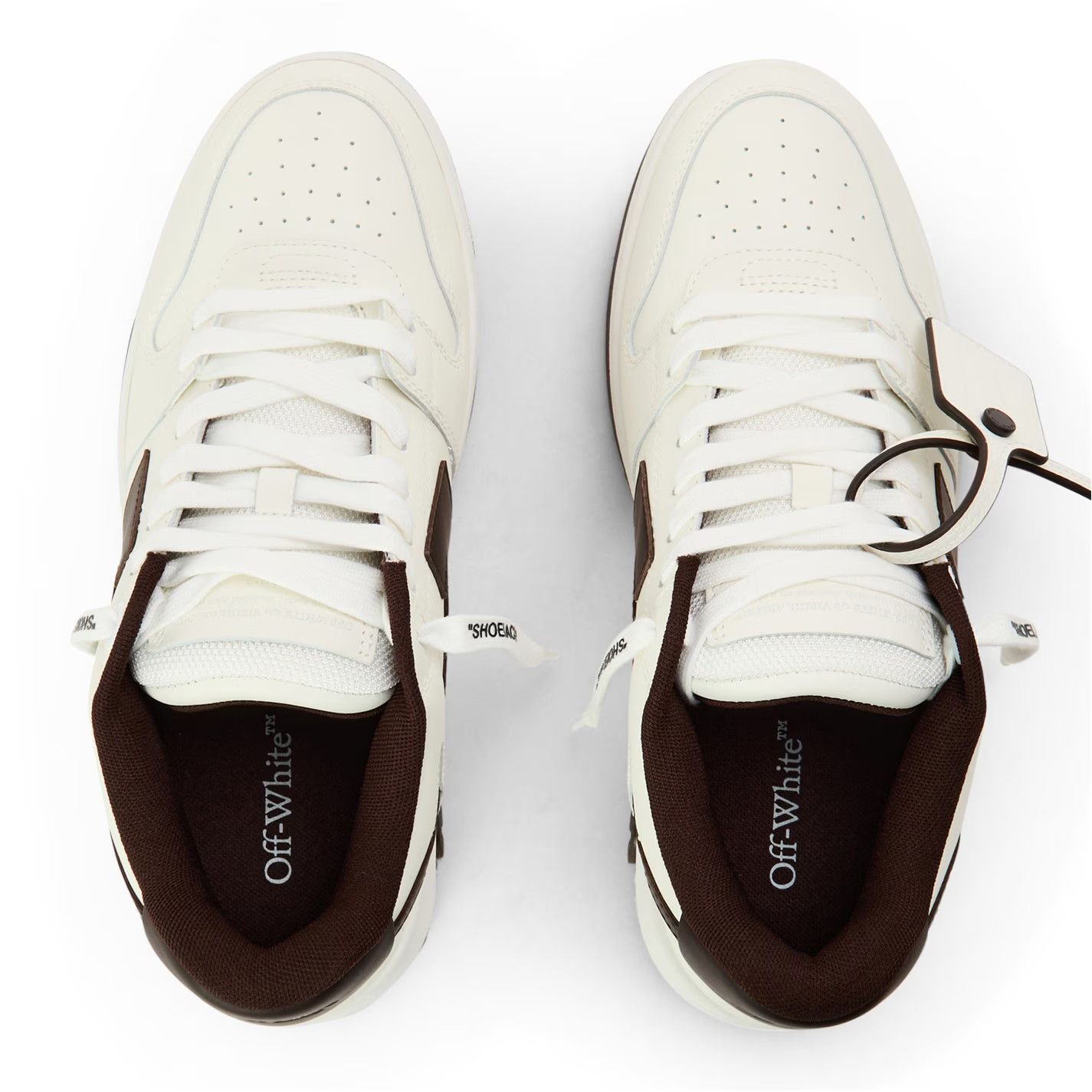 Off-White o1g2r1mq0226 Outofoffice Low-Top Trainers in White/Brown Size US 5.5 / EU 38 - 3 Thumbnail